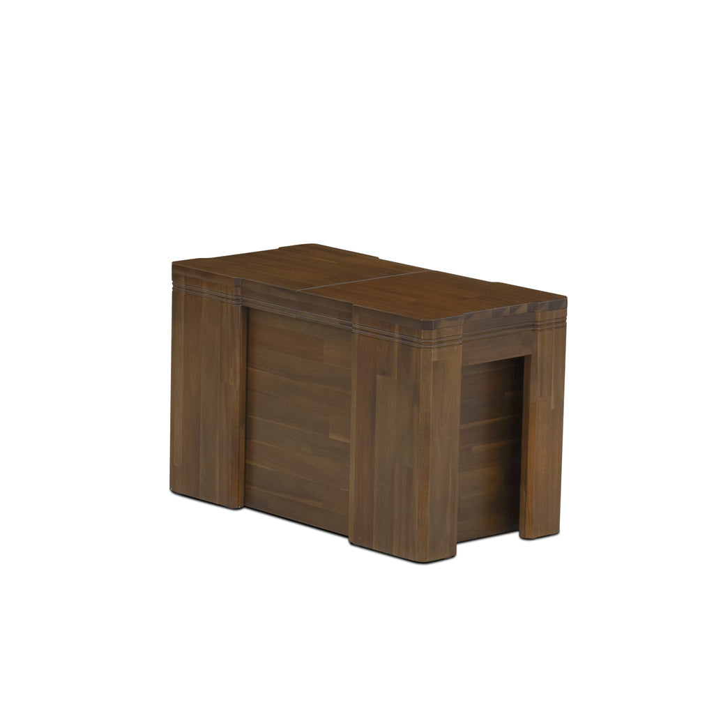 Luxe East West Furniture X0000-B08-00 2-piece Dining Room Table Set of an included Rectangular Dining Table with a Dining bench and an antique Walnut.