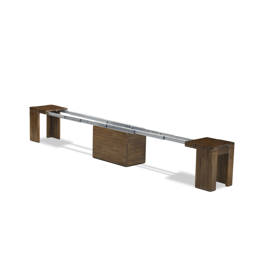 Luxe East West Furniture X0000-BC8-00 3-piece Modern Dining Table Set of a consists Rectangular Kitchen Table, Coffee table, and Dining bench with an Antique Walnut.