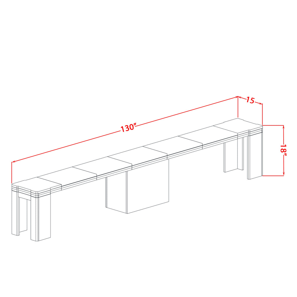 Luxe by East West Furniture X07X1-BC8-04 - Juego de comedor extensible de 10 piezas. Incluye 1 mesa de cocina rectangular.