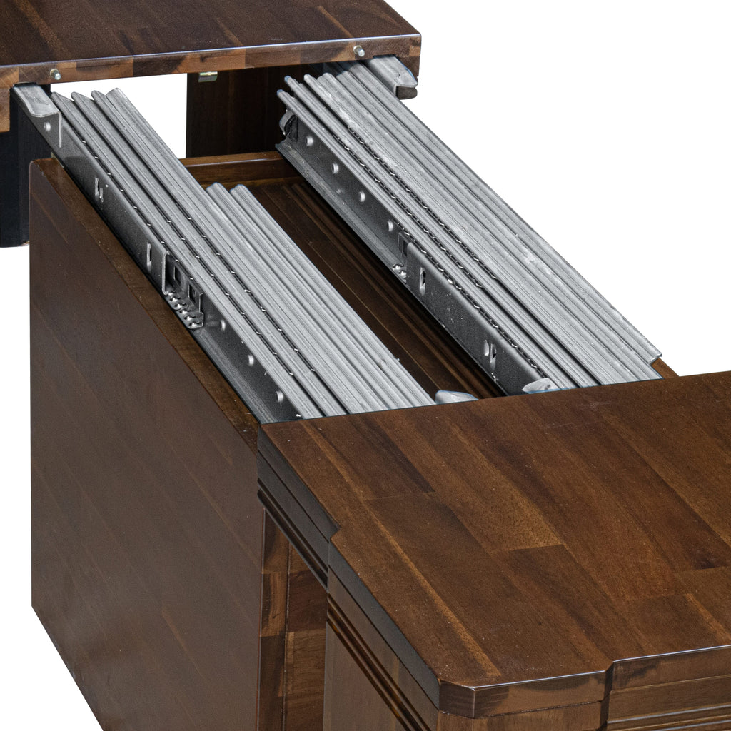 Luxe East West Furniture X0000-B08-00 2-piece Dining Room Table Set of an included Rectangular Dining Table with a Dining bench and an antique Walnut.