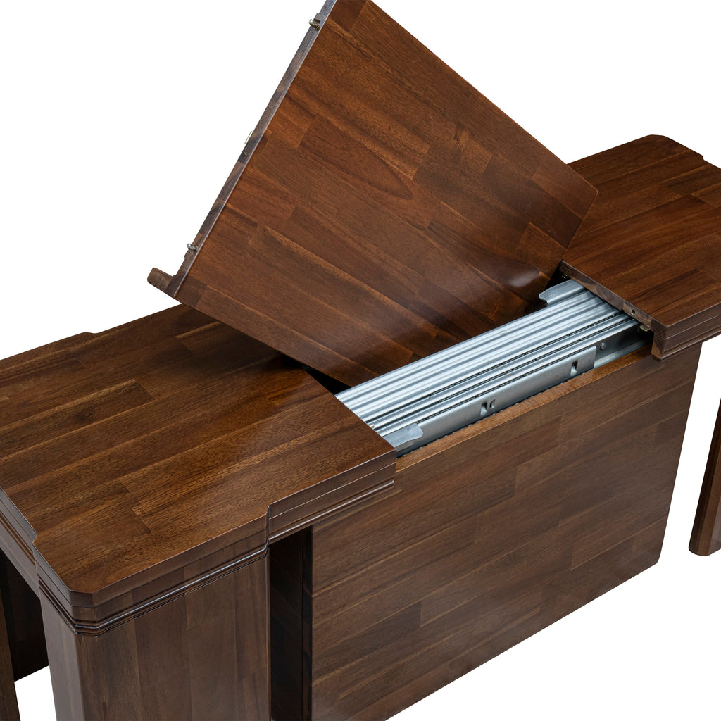 Luxe East West Furniture X0000-BC8-00 3-piece Modern Dining Table Set of a consists Rectangular Kitchen Table, Coffee table, and Dining bench with an Antique Walnut.