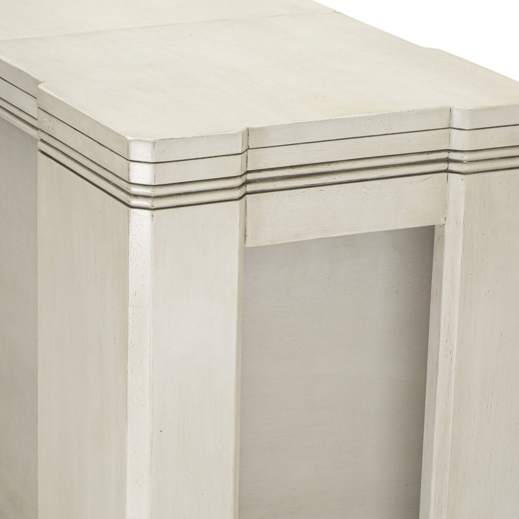 Luxe by East West Furniture X0000-B0W-00 - 2 Pieces Extendable Dining Set Includes 1 Extendable Kitchen Table and a Modern Bench, Antique White.