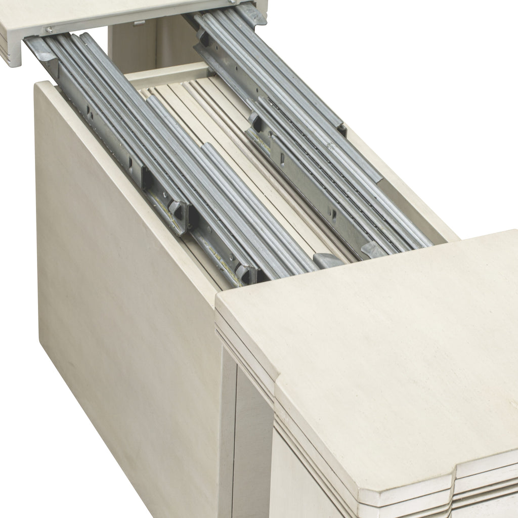 Luxe by East West Furniture X0000-20W-00 - 3 Pieces Extendable Kitchen Table Set Includes 1 Extendable Kitchen Table and 2 Modern Benches, Antique White.