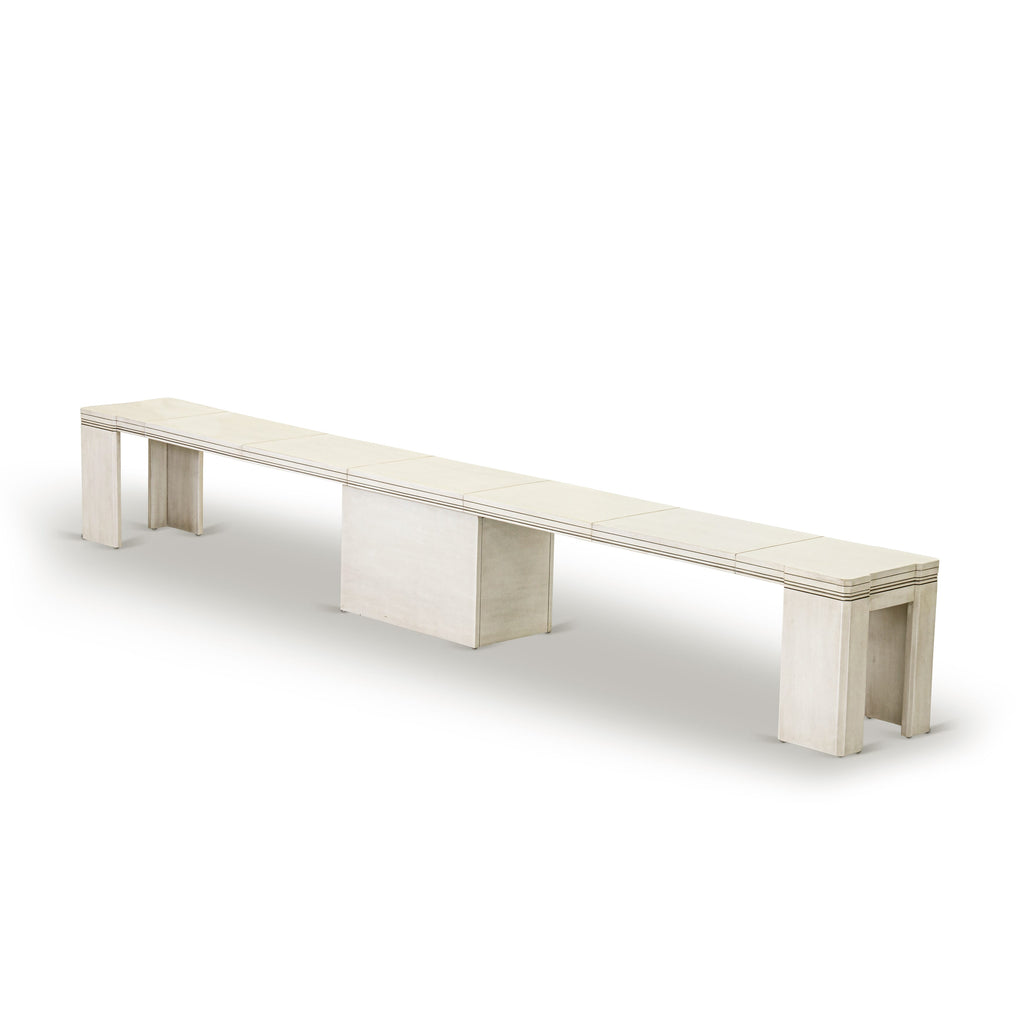Luxe by East West Furniture X0000-B0W-00 - 2 Pieces Extendable Dining Set Includes 1 Extendable Kitchen Table and a Modern Bench, Antique White.