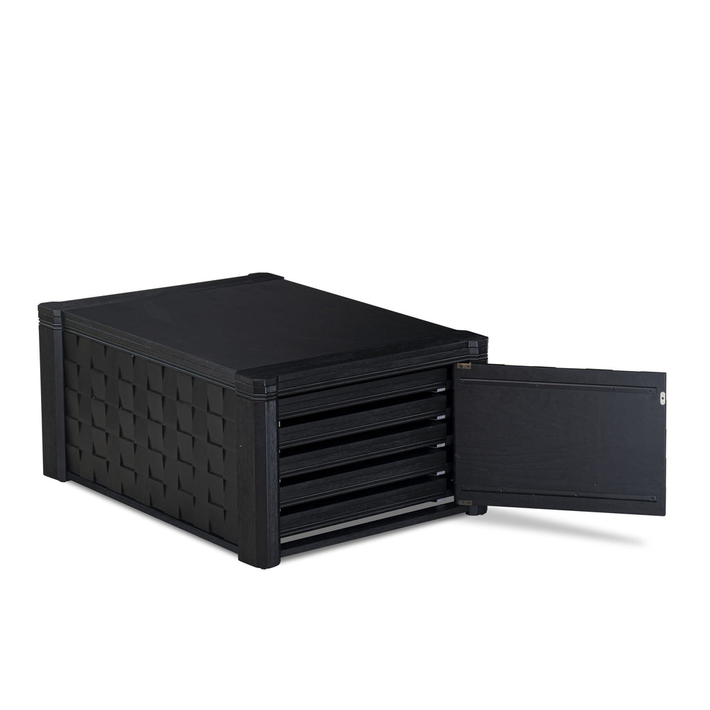 Luxe East West Furniture X02X2-2C6-30 Juego de mesa de comedor de 4 piezas, una mesa de cocina rectangular, un banco de madera y dos sillas apilables de cuero sintético negro cepillado con alambre