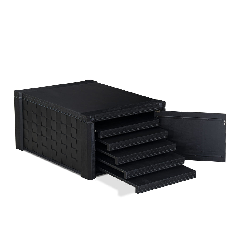Luxe East West Furniture X02FL-2C6-24 6-piece Dining Room Table Set a Rectangular Dining Table with a coffee Table and 2 wooden Benches and 2 Black Linen Fabric kitchen Chair