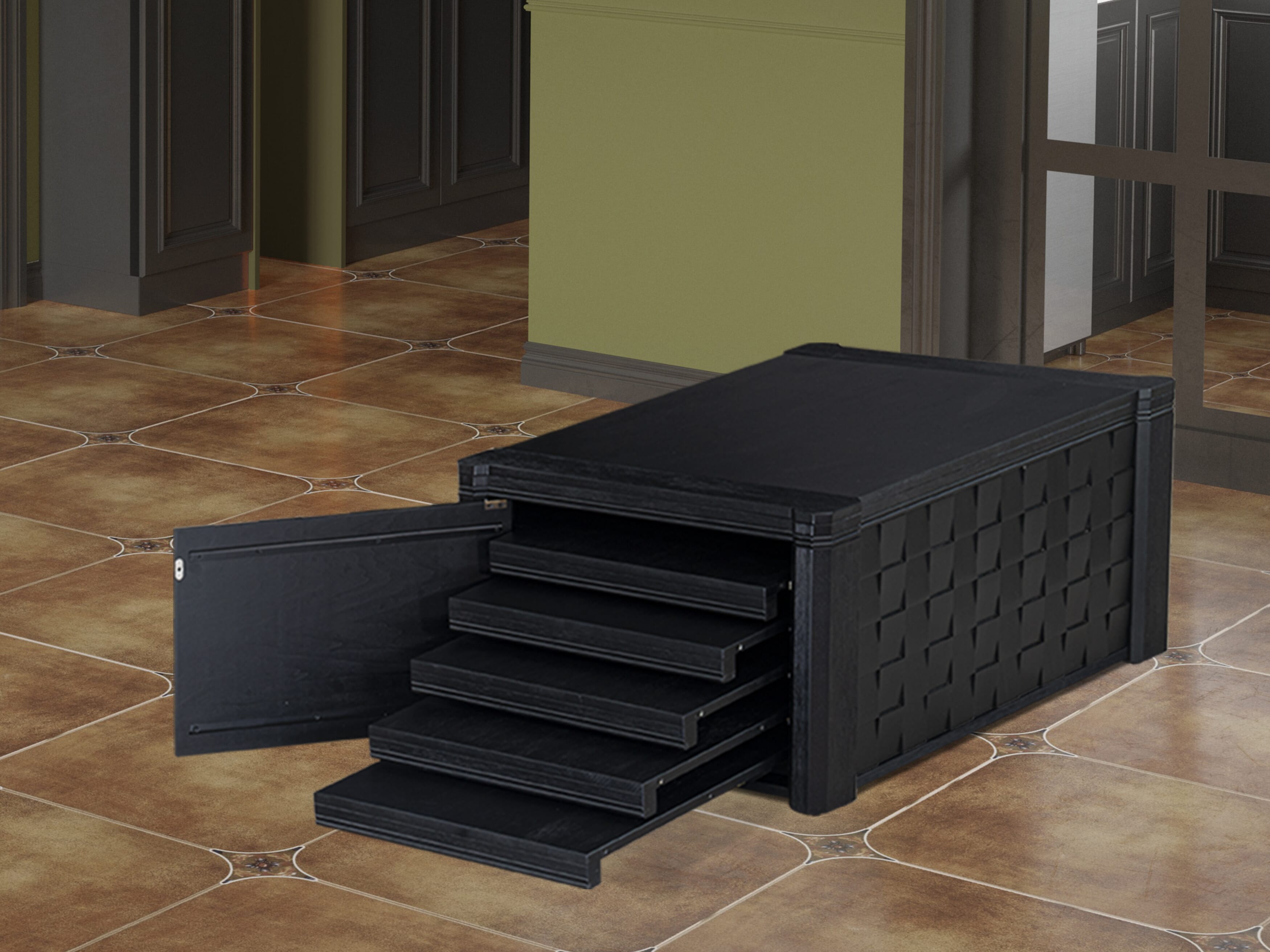 XtenCzar Coffee Table - Rectangular  42x28x19 - Wirebrushed Black Finish