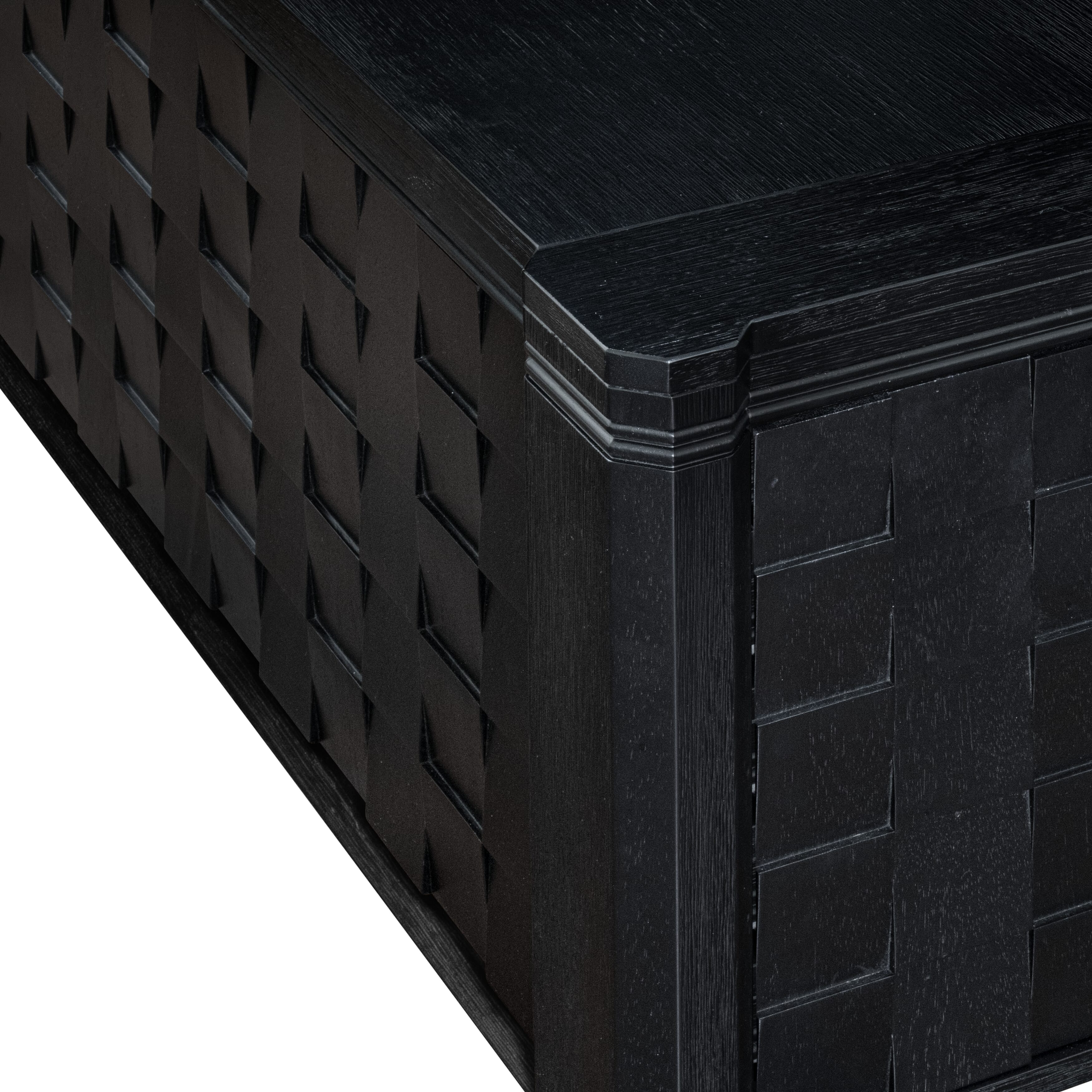 XtenCzar Coffee Table - Rectangular  42x28x19 - Wirebrushed Black Finish