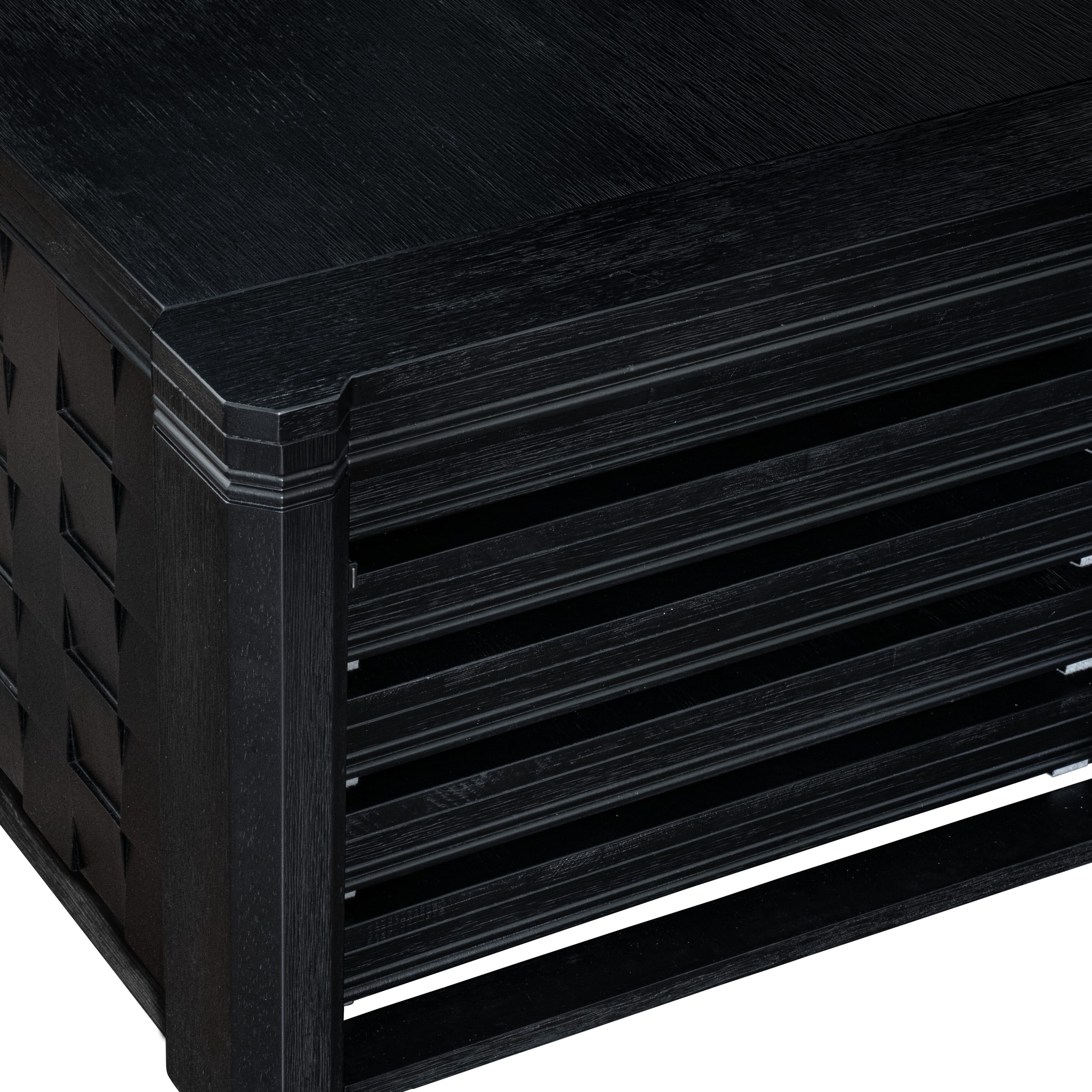 XtenCzar Coffee Table - Rectangular  42x28x19 - Wirebrushed Black Finish