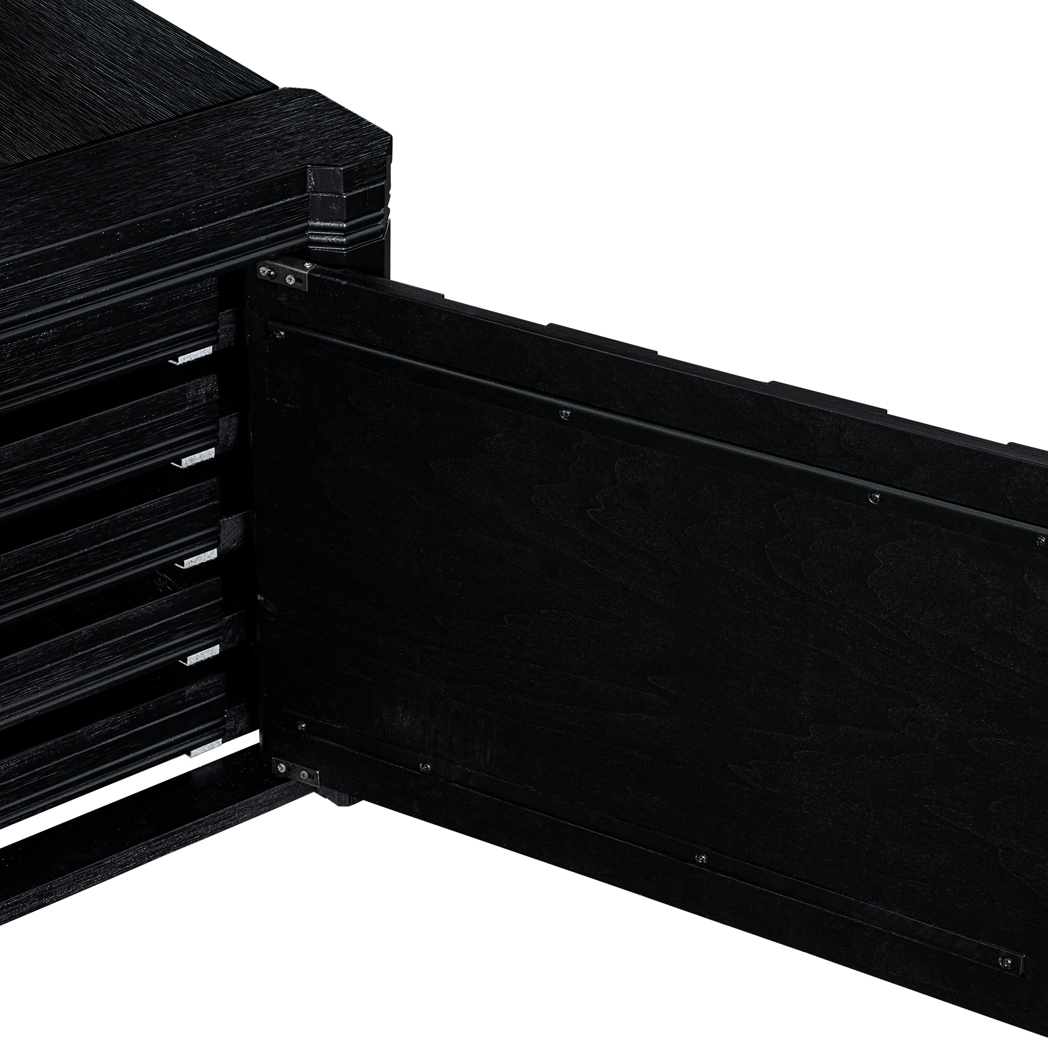 XtenCzar Coffee Table - Rectangular  42x28x19 - Wirebrushed Black Finish
