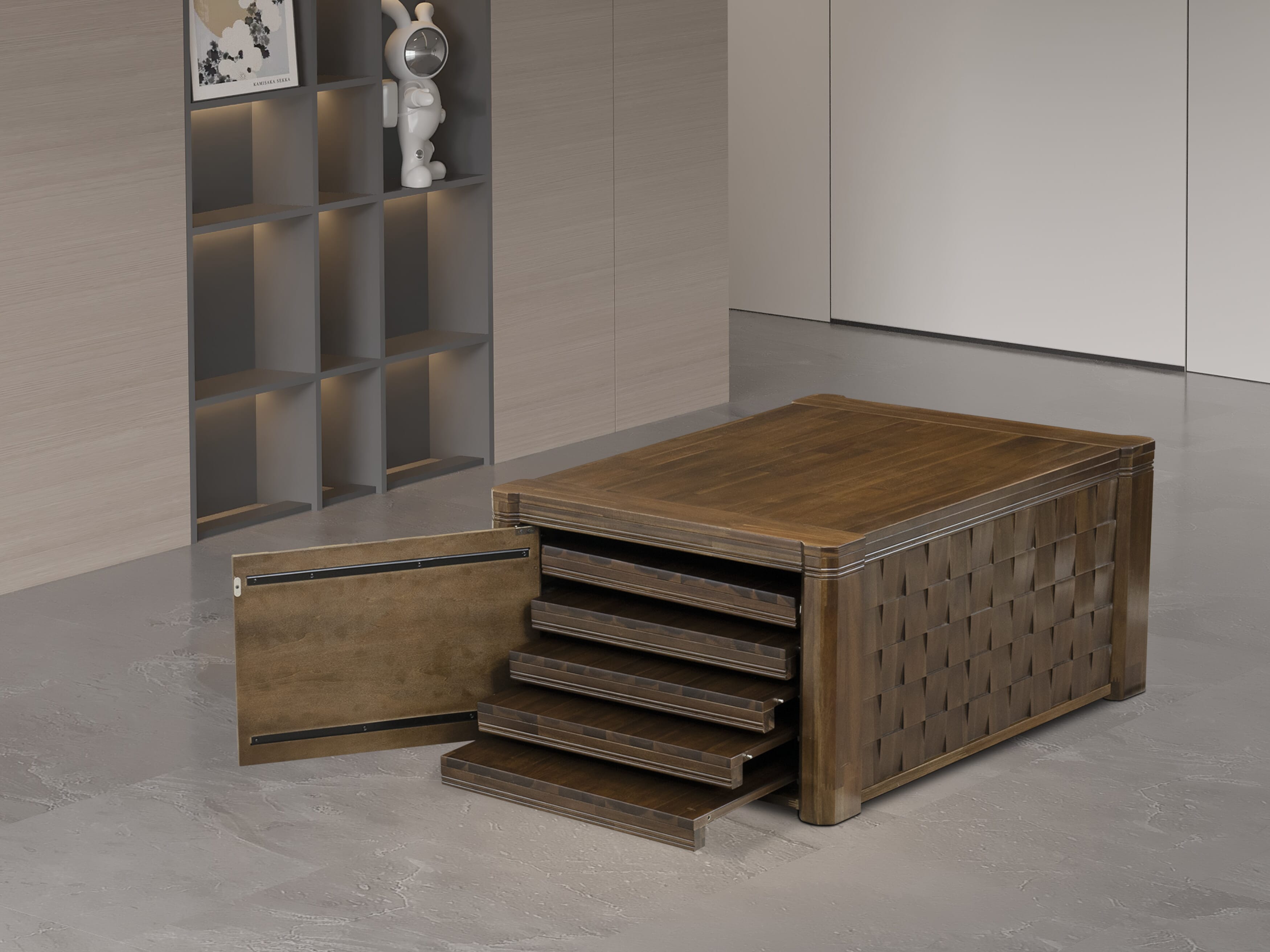 Luxe East West Furniture X0000-0C8-00 2-piece Mid-Century Dining Table Set of a consists Rectangular Modern Dining Table with Coffee Table, Antique Walnut.
