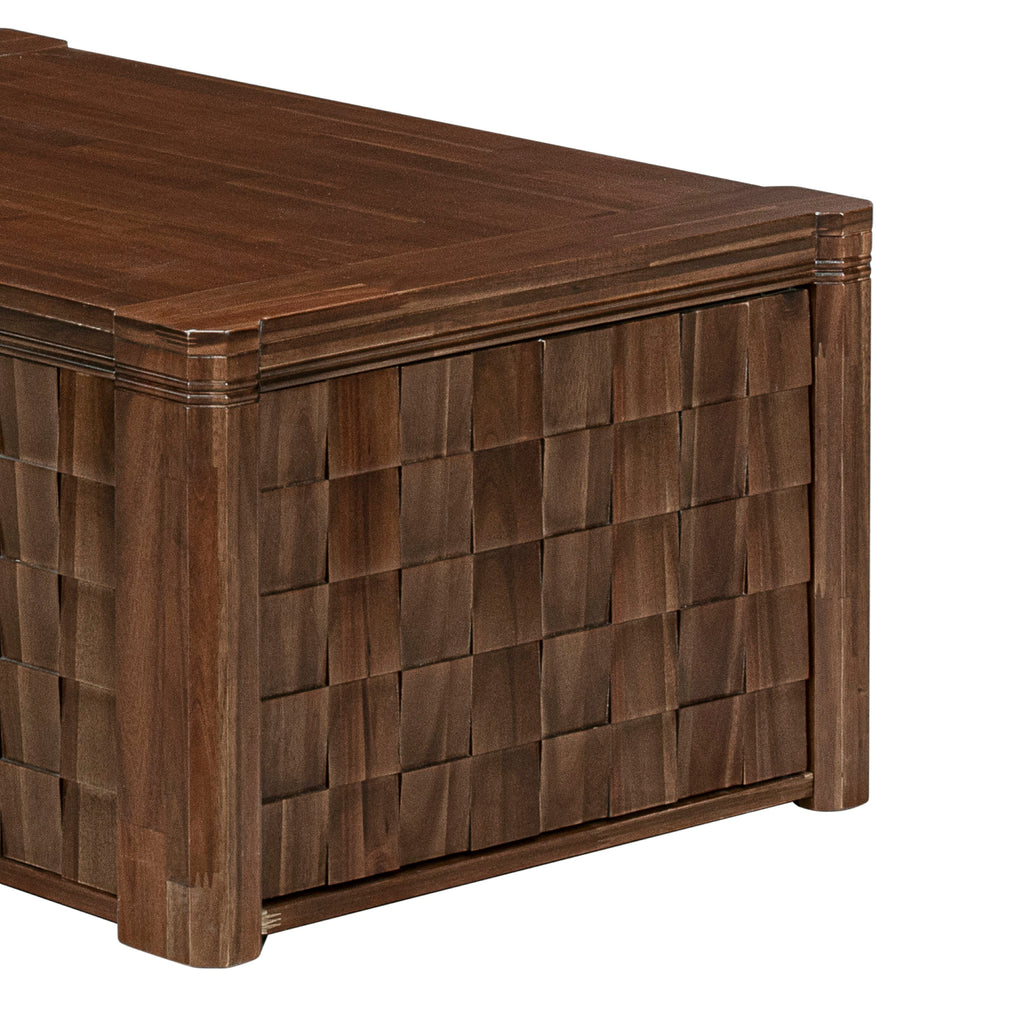Luxe East West Furniture X0000-BC8-00 3-piece Modern Dining Table Set of a consists Rectangular Kitchen Table, Coffee table, and Dining bench with an Antique Walnut.