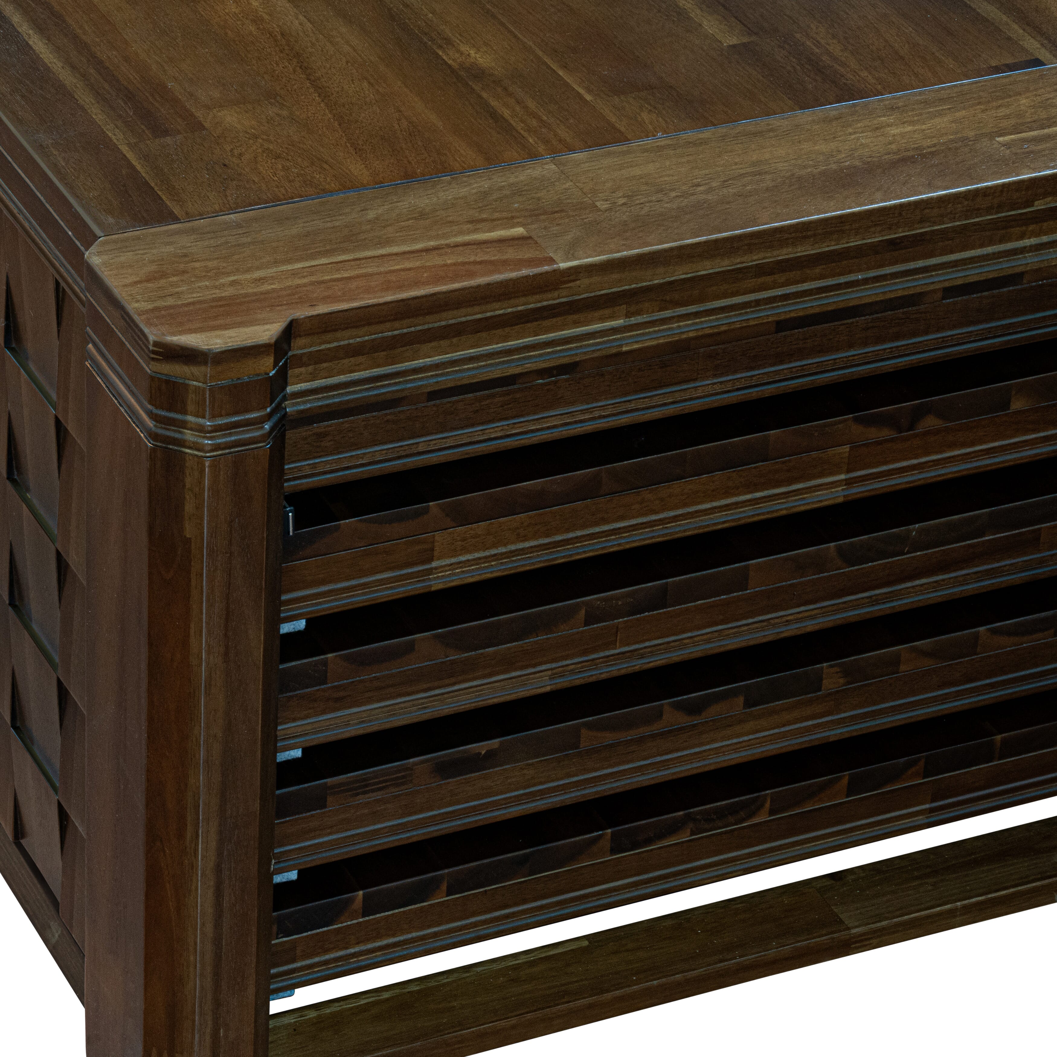 XtenCzar Coffee Table - Rectangular 42x28x19 - Antique Walnut Finish