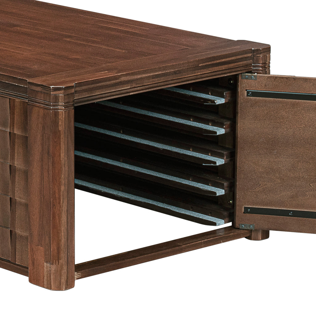 Luxe East West Furniture X0000-BC8-00 3-piece Modern Dining Table Set of a consists Rectangular Kitchen Table, Coffee table, and Dining bench with an Antique Walnut.