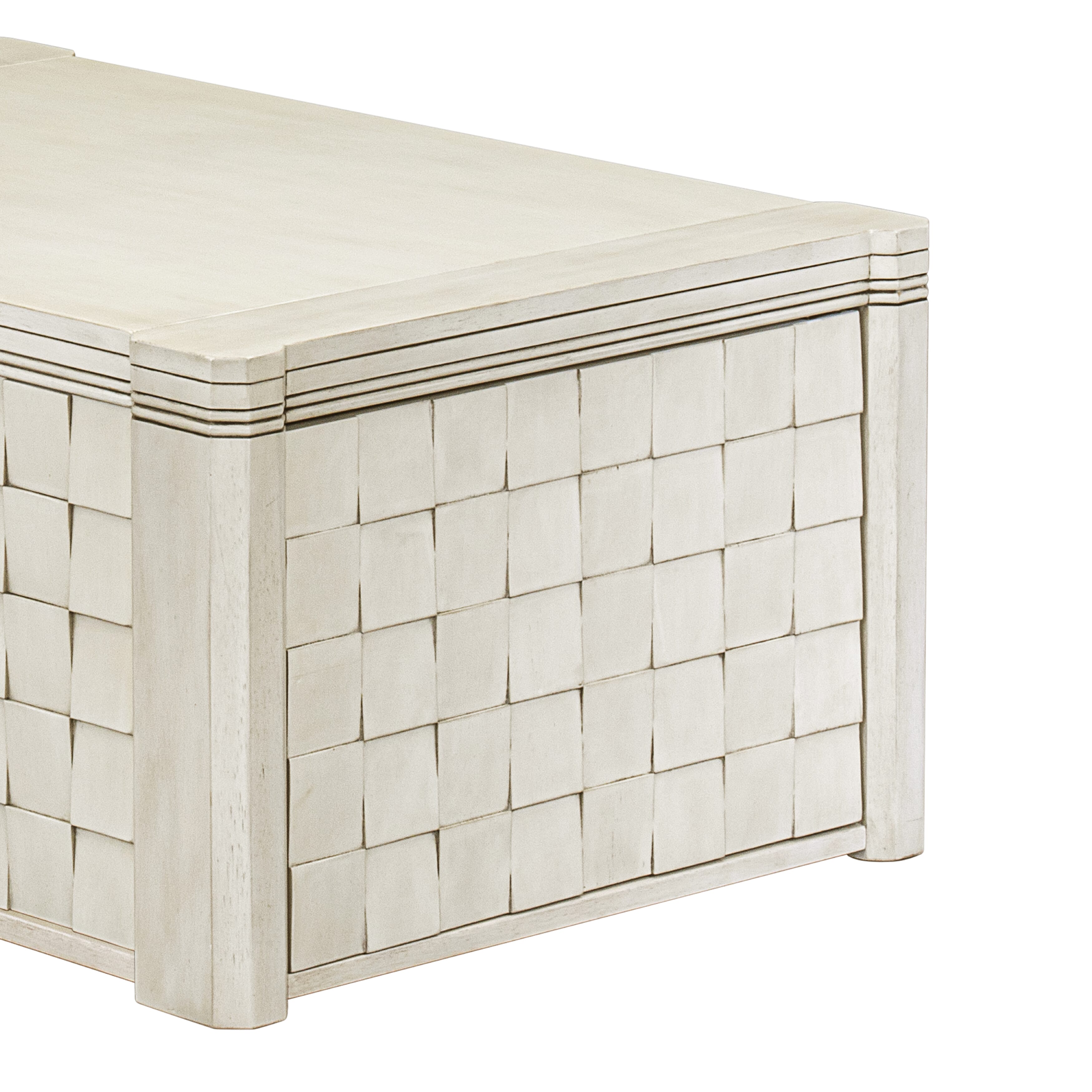 XtenCzar Coffee Table - Rectangular  42x28x19 - Antique White Finish