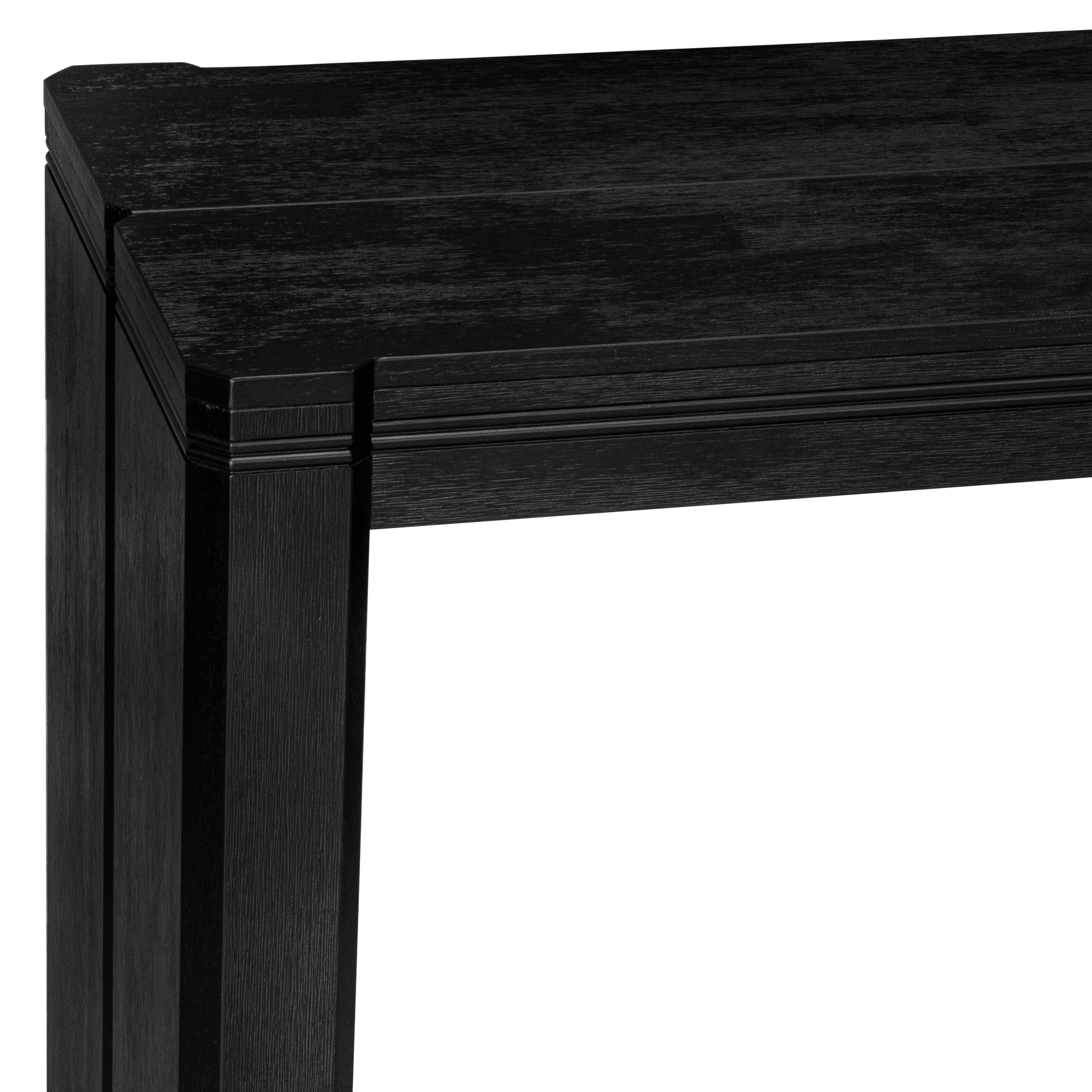 Luxe by East West Furniture X0000-206-00 - 3 Pieces Dining Set Includes 1 Extendable Kitchen Table and 2 Modern Benches, Wire Brushed Black.