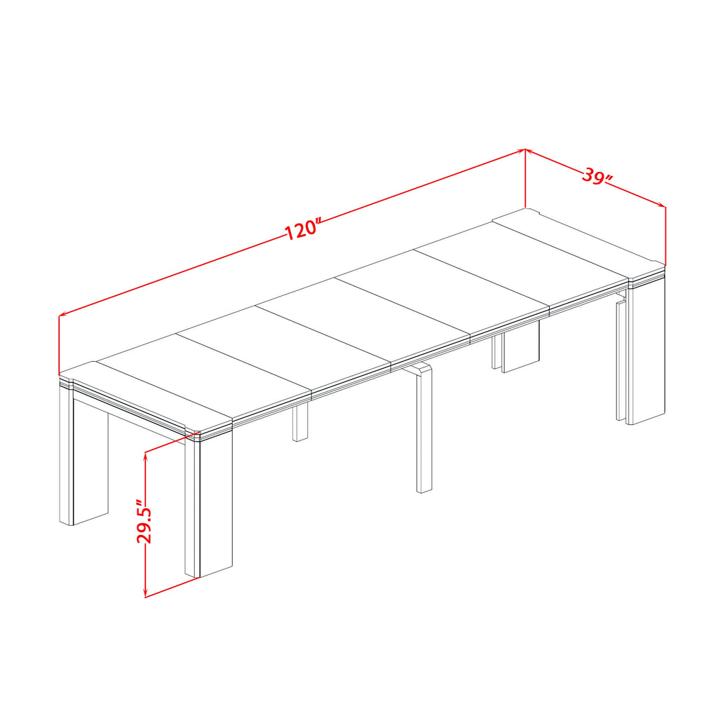 Luxe by East West Furniture X12EL-0C8-05-14 Pieces Extendable Dining Set Includes a Rectangle Kitchen Table