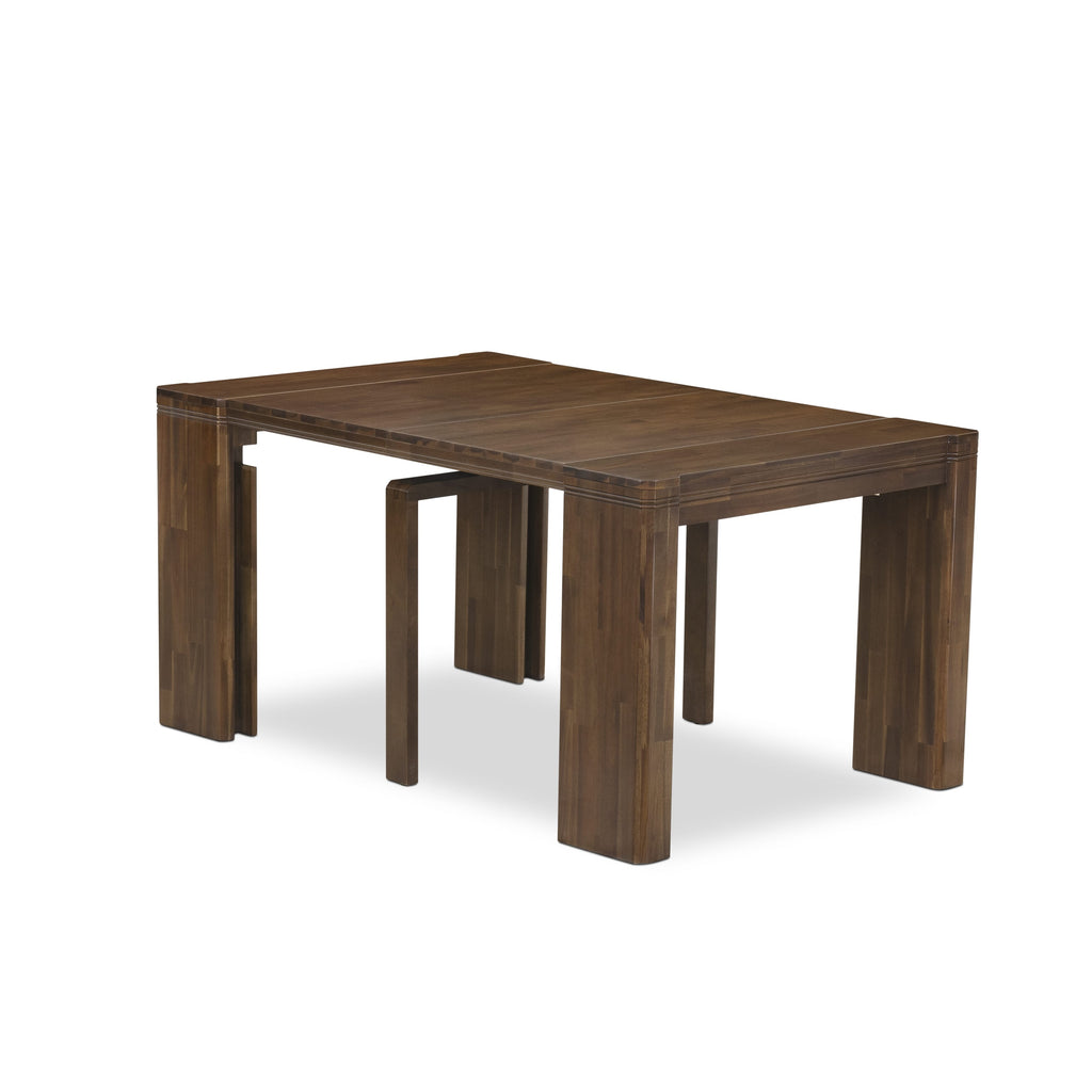 Luxe by East West Furniture X12EL-0C8-05-14 Pieces Extendable Dining Set Includes a Rectangle Kitchen Table