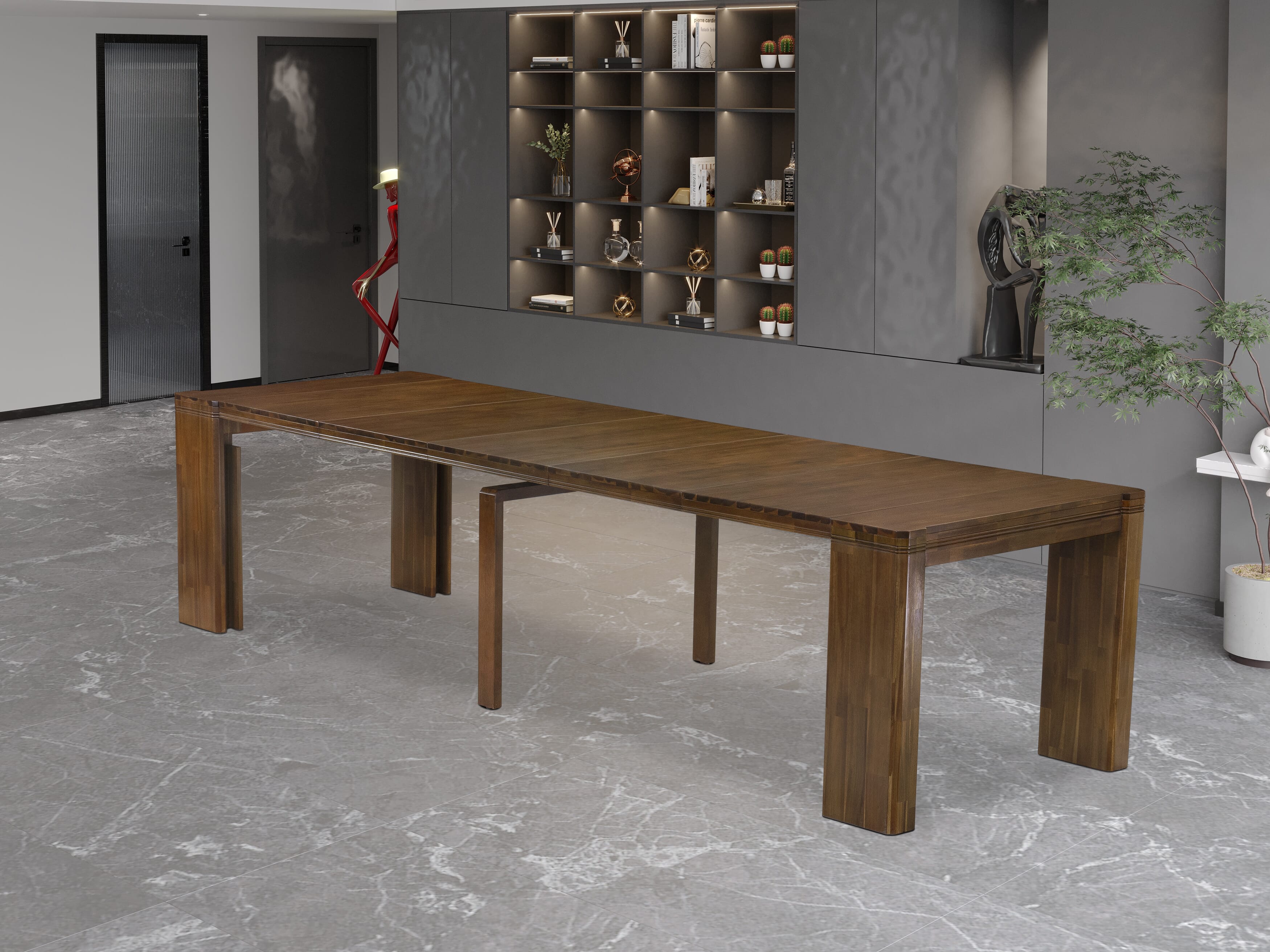 Luxe East West Furniture X0000-0C8-00 2-piece Mid-Century Dining Table Set of a consists Rectangular Modern Dining Table with Coffee Table, Antique Walnut.