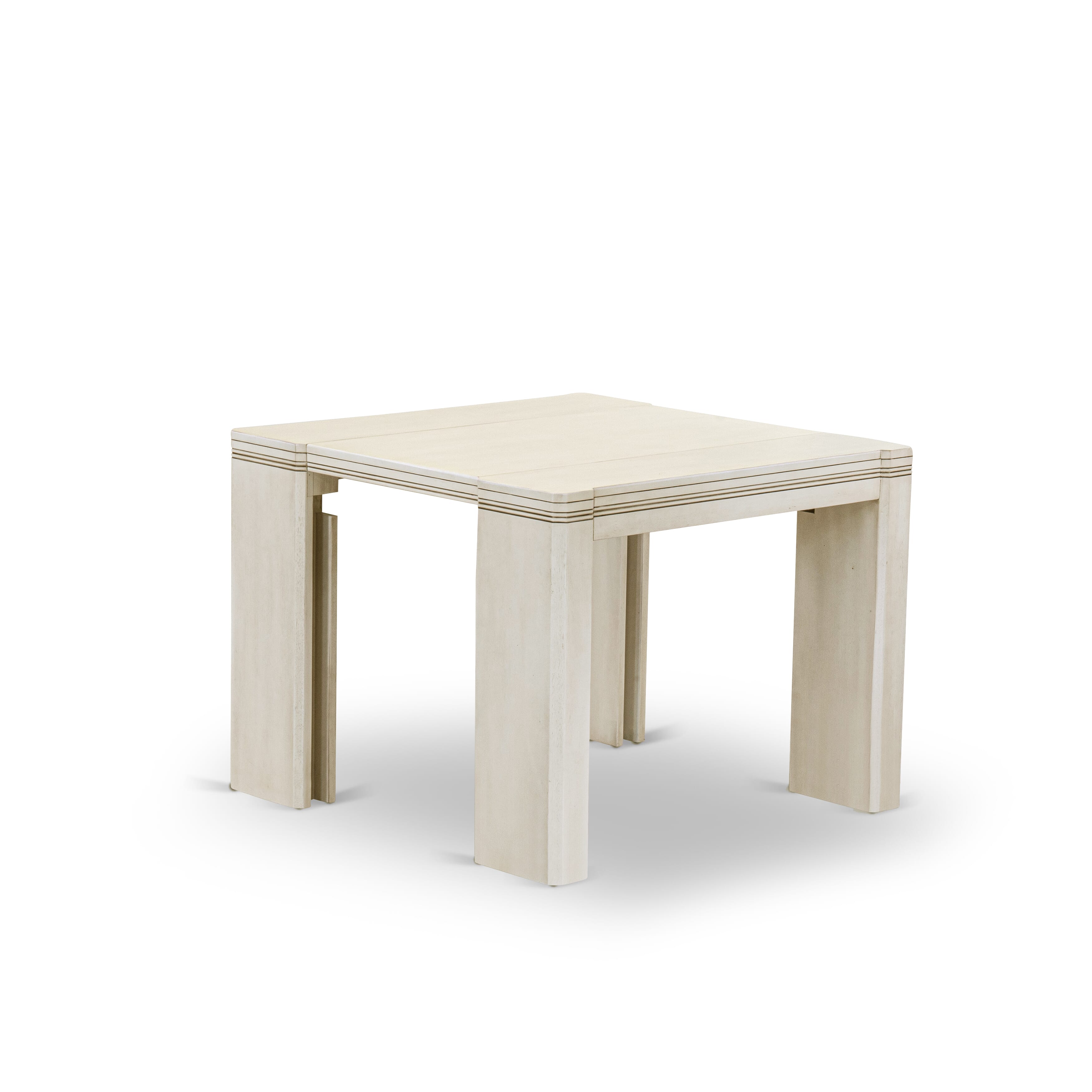 Luxe by East West Furniture X0000-B0W-00 - 2 Pieces Extendable Dining Set Includes 1 Extendable Kitchen Table and a Modern Bench, Antique White.