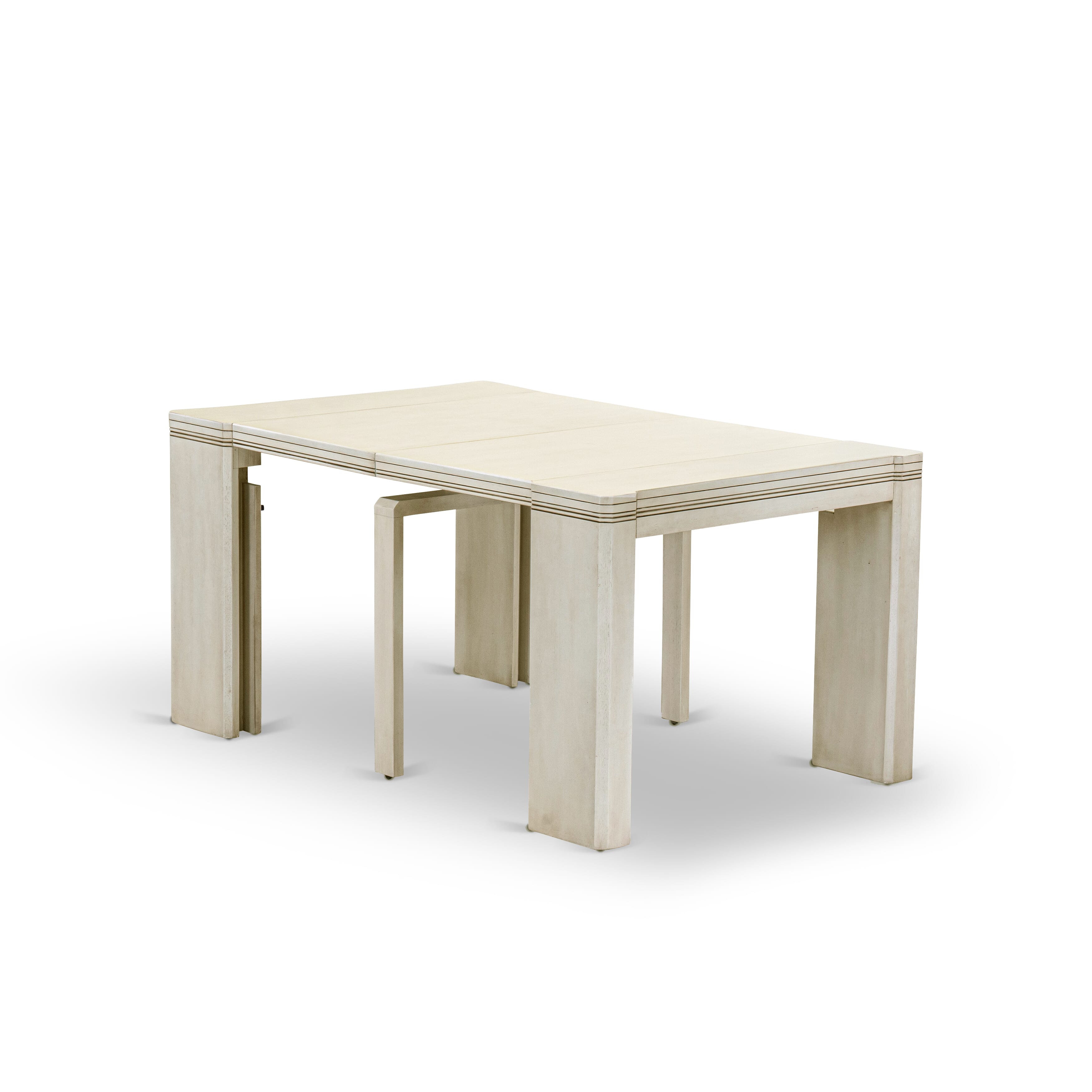 Luxe by East West Furniture X0000-B0W-00 - 2 Pieces Extendable Dining Set Includes 1 Extendable Kitchen Table and a Modern Bench, Antique White.