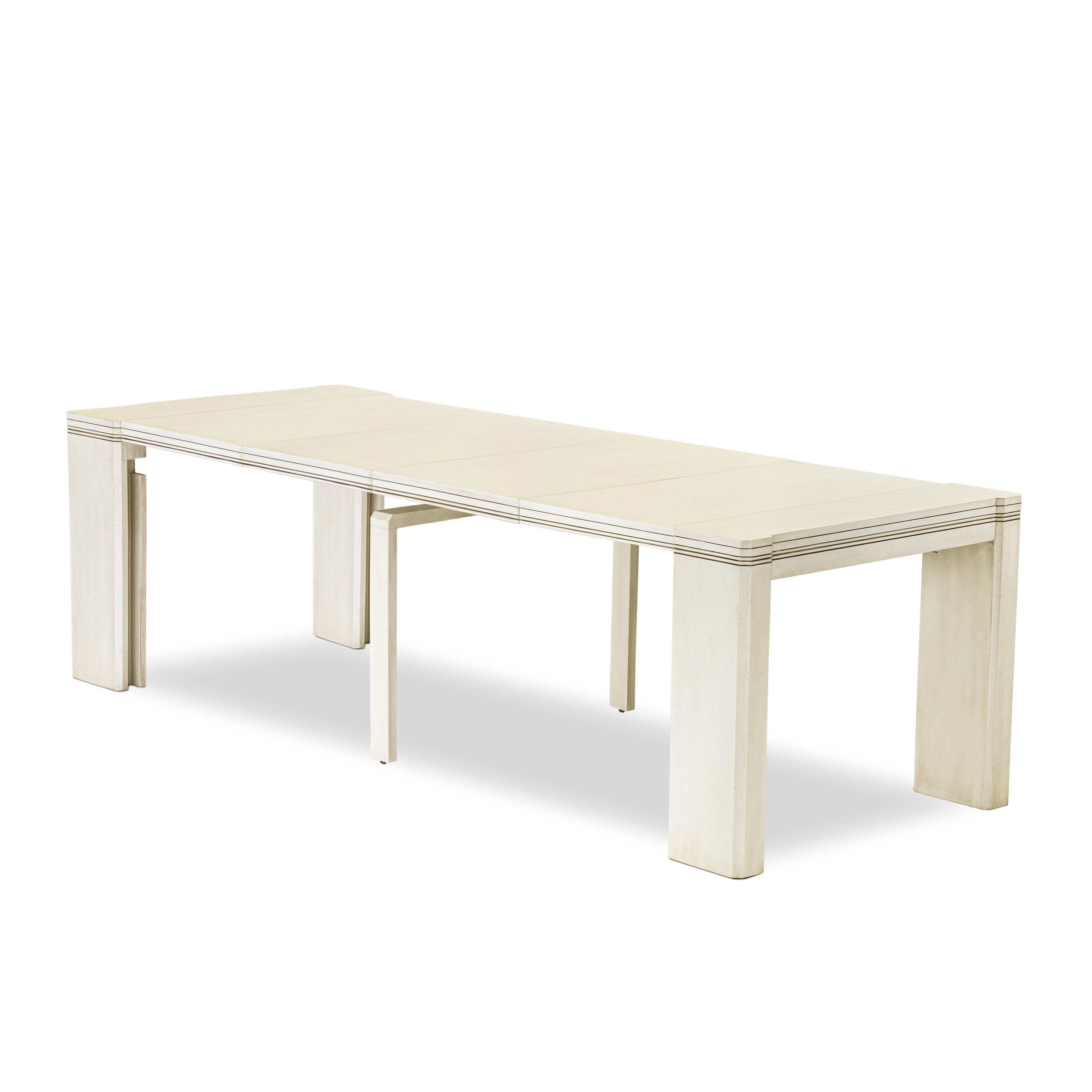 Luxe by East West Furniture X0000-2CW-00 - 4 Pieces Extendable Dining Set Includes 1 Extendable Kitchen Table, 1 Coffee Table and 2 Modern Benches, Antique White.