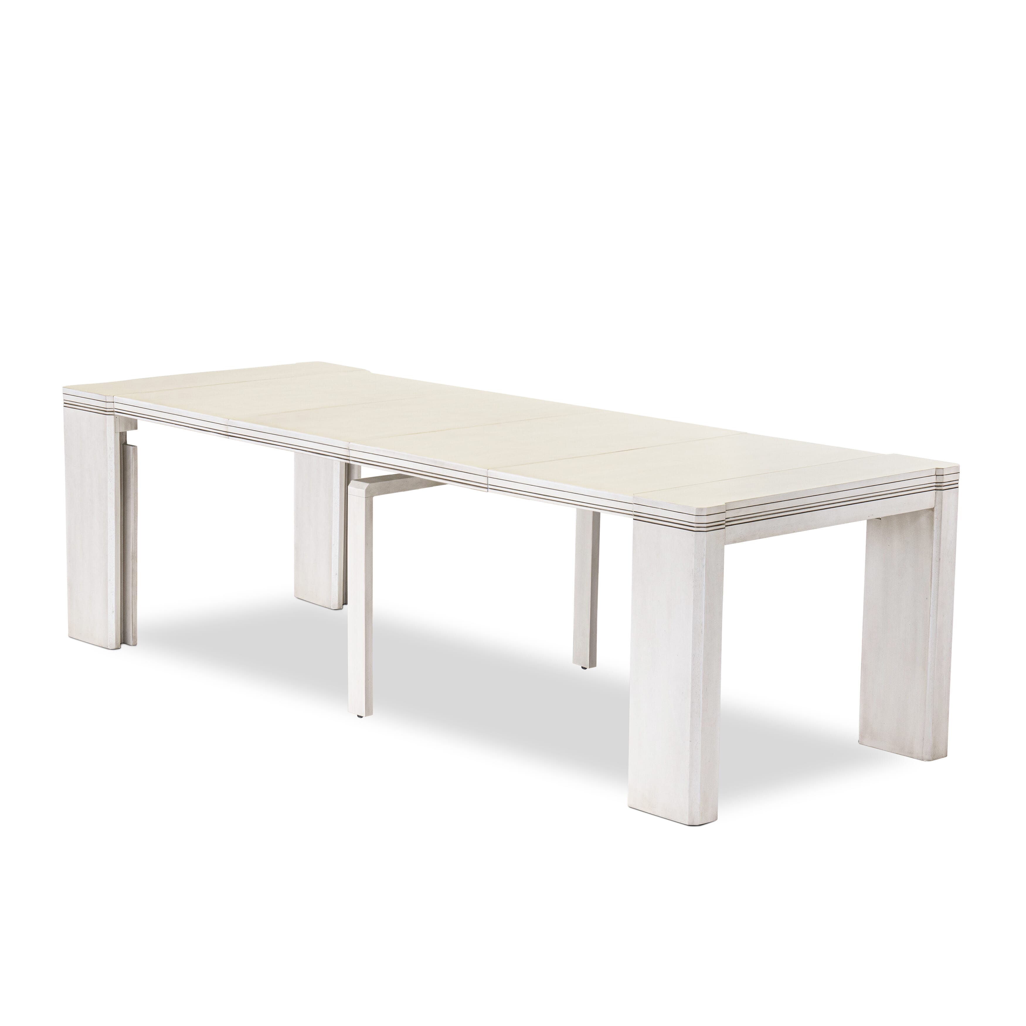 Luxe by East West Furniture X0000-2CW-00 - 4 Pieces Extendable Dining Set Includes 1 Extendable Kitchen Table, 1 Coffee Table and 2 Modern Benches, Antique White.