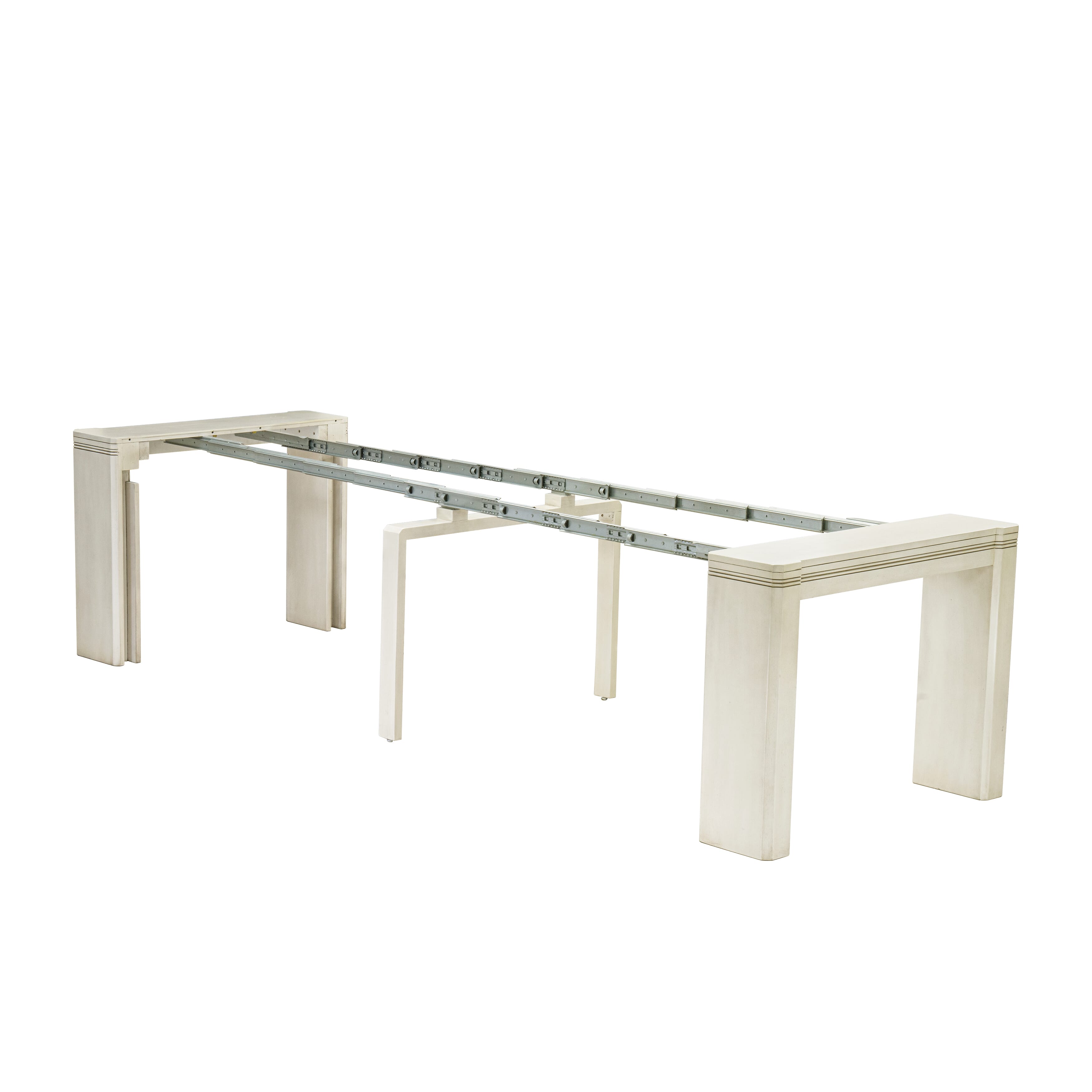 Luxe by East West Furniture X0000-BCW-00 - 3 Pieces Extendable Kitchen Table Set Includes 1 Extendable Kitchen Table, 1 Coffee Table and 1 Modern Bench, Antique White.