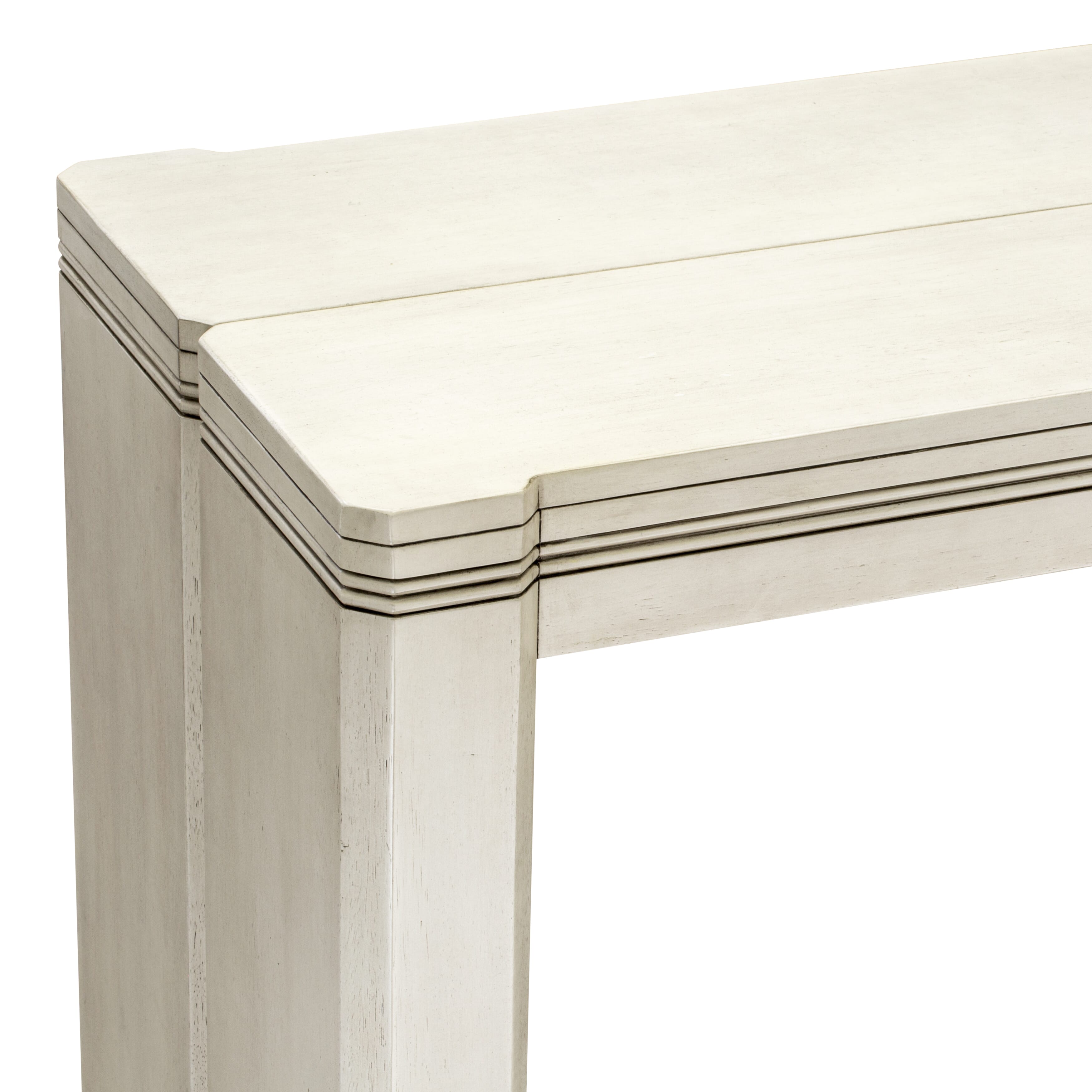 Luxe by East West Furniture X0000-B0W-00 - 2 Pieces Extendable Dining Set Includes 1 Extendable Kitchen Table and a Modern Bench, Antique White.