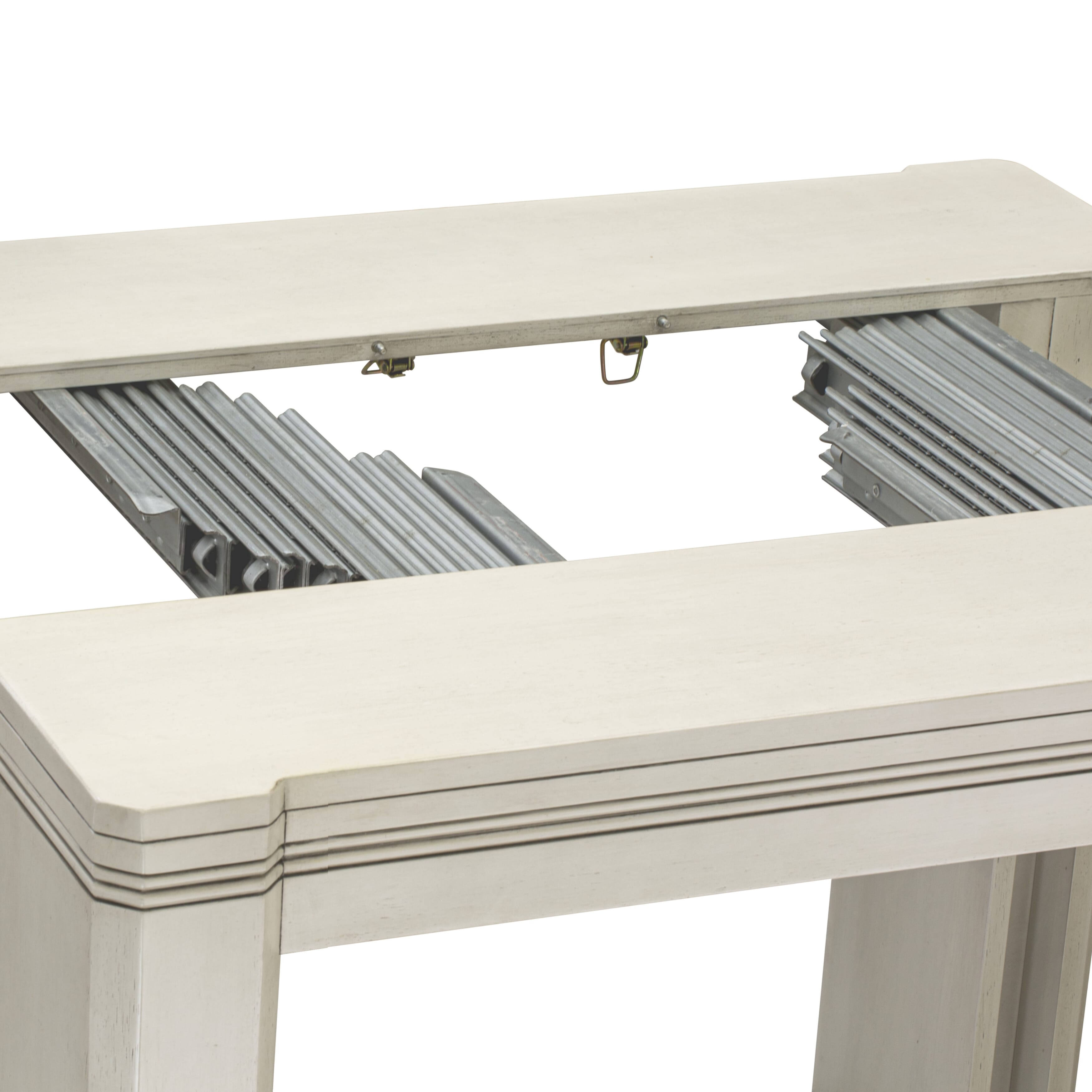 Luxe by East West Furniture X0000-BCW-00 - 3 Pieces Extendable Kitchen Table Set Includes 1 Extendable Kitchen Table, 1 Coffee Table and 1 Modern Bench, Antique White.
