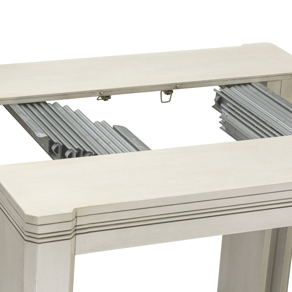 Luxe by East West Furniture X0000-20W-00 - 3 Pieces Extendable Kitchen Table Set Includes 1 Extendable Kitchen Table and 2 Modern Benches, Antique White.