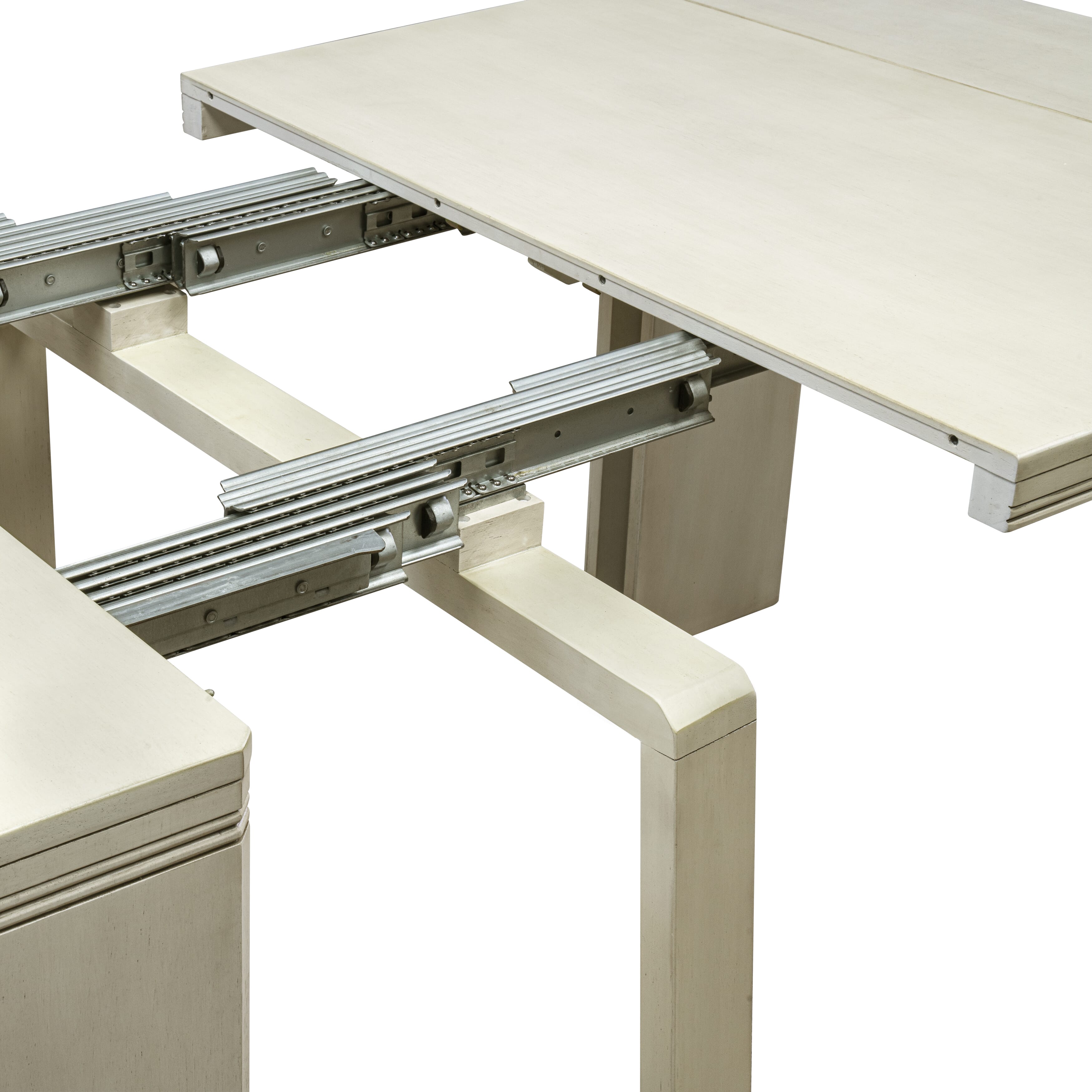 Luxe by East West Furniture X0000-BCW-00 - 3 Pieces Extendable Kitchen Table Set Includes 1 Extendable Kitchen Table, 1 Coffee Table and 1 Modern Bench, Antique White.