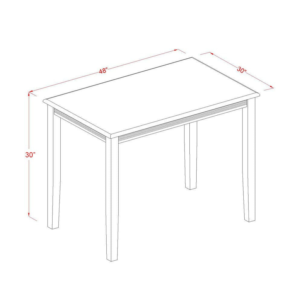 East West Furniture YAMZ3-AWA-32 3 Piece Dining Room Furniture Set Contains a Rectangle Dinette Table and 2 Parson Dining Chairs