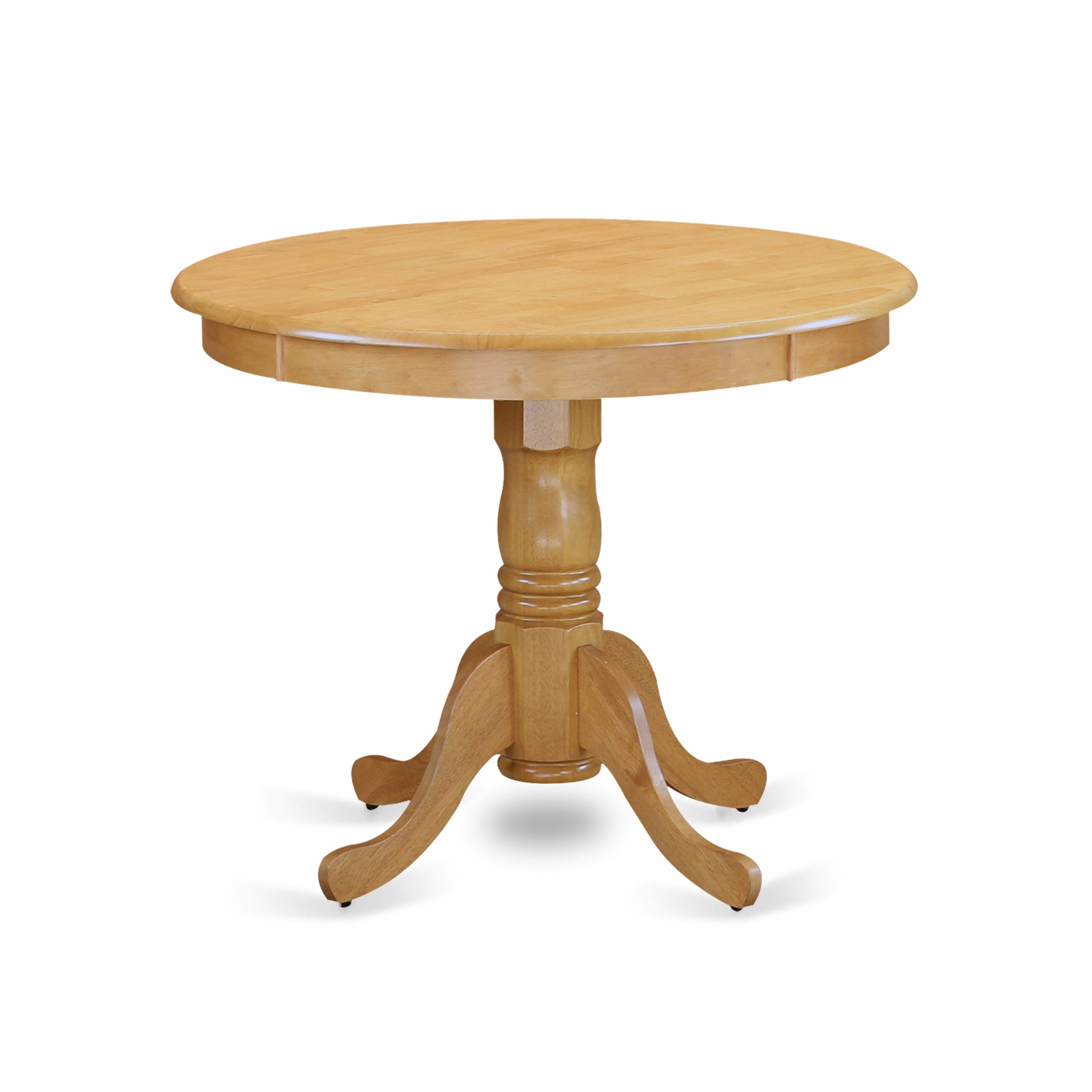 ANDR3-OAK-16 3Pc Round 36" Table And A Pair Of Parson Chair With Oak Finish Leg And Linen Fabric- Dark Khaki Color