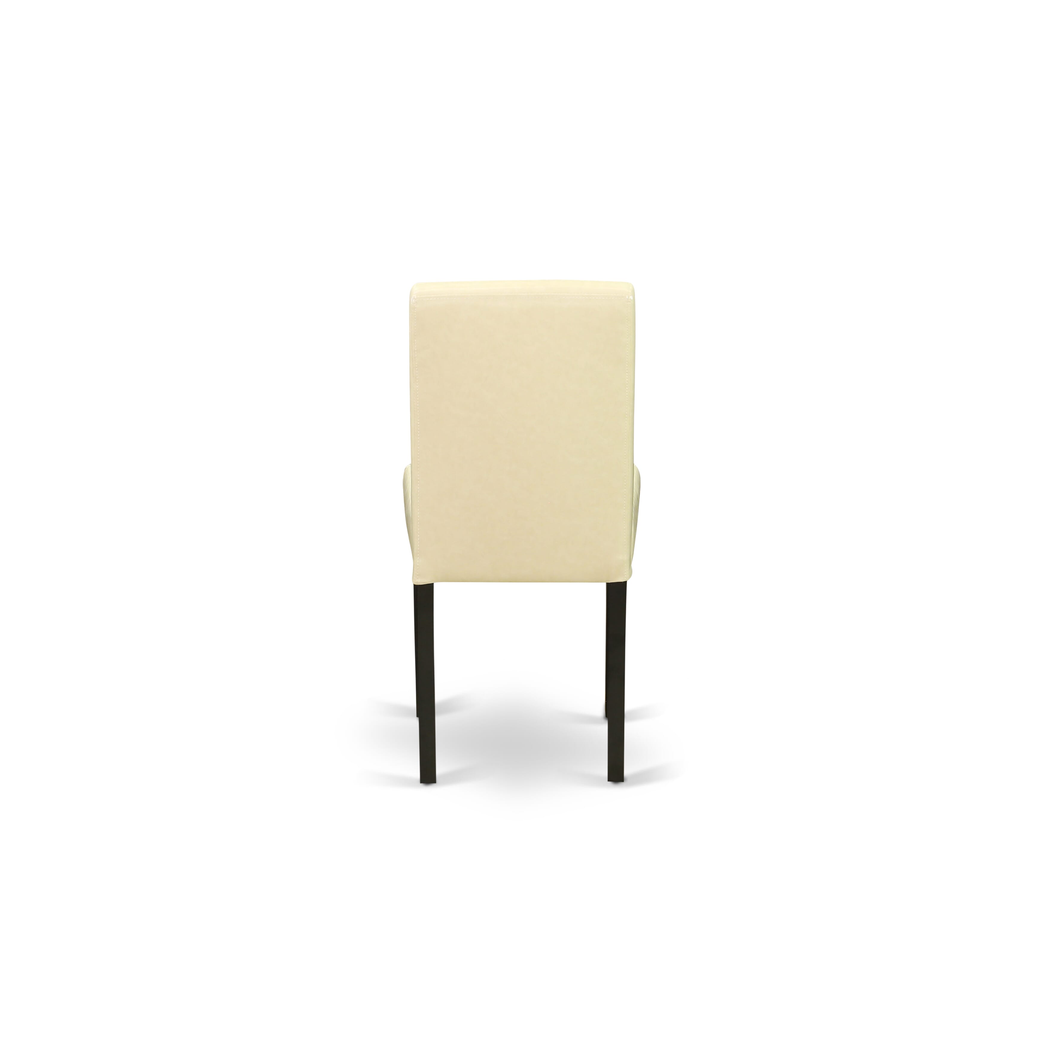 East West Furniture ESAB3-BCH-73 3-Piece Dinner Table Set Consist of Wood Table and 2 Eggnog PU faux Leather Parson Chairs with High Back - Black Finish
