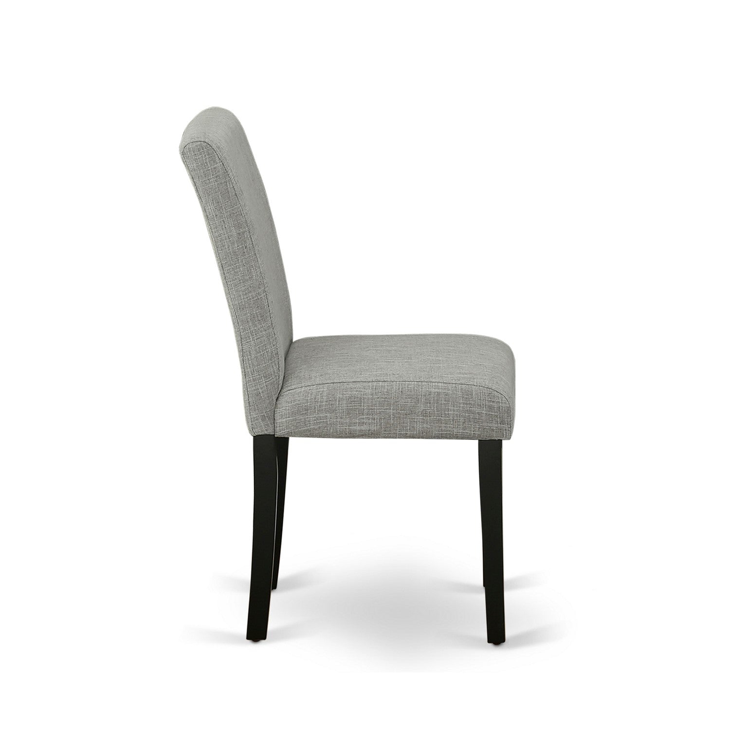 Juego de mesa y sillas de cocina de 5 piezas East West Furniture X697AB106-5. Incluye una mesa de comedor rectangular con patas en forma de X y 4 sillas de comedor Parson de tela de lino Shitake.