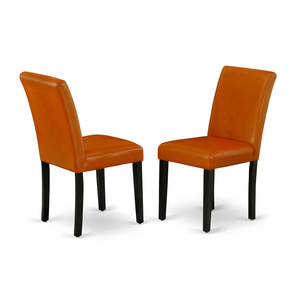 East West Furniture LGAB5-BLK-61 5 Piece Dinette Set Includes a Rectangle Dining Room Table with Butterfly Leaf and 4 Baked Bean Faux Leather Upholstered Chairs
