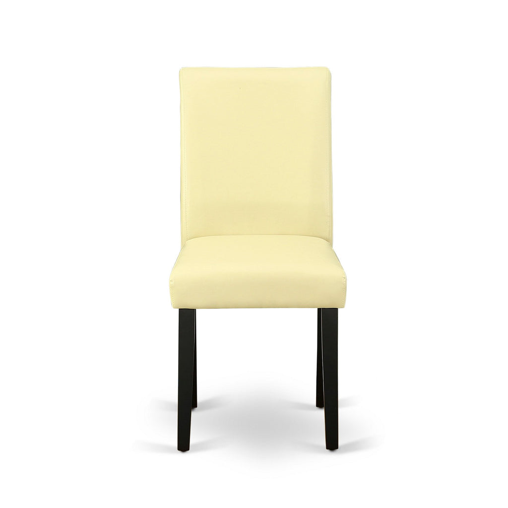 Sillas de comedor Abbott Parson ABP1T73 de East West Furniture - Sillas tapizadas en piel sintética color ponche de huevo