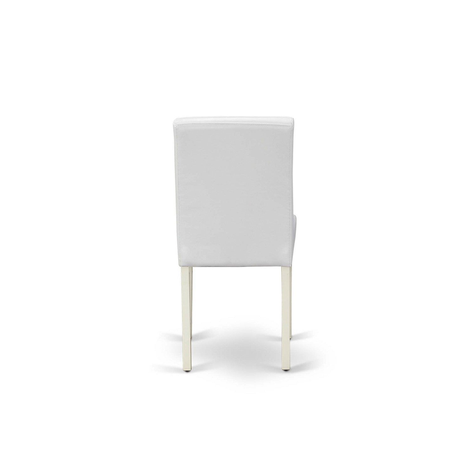 Sillas de comedor clásicas Parson Abbott ABP2T64 de East West Furniture, tapizadas en piel sintética blanca