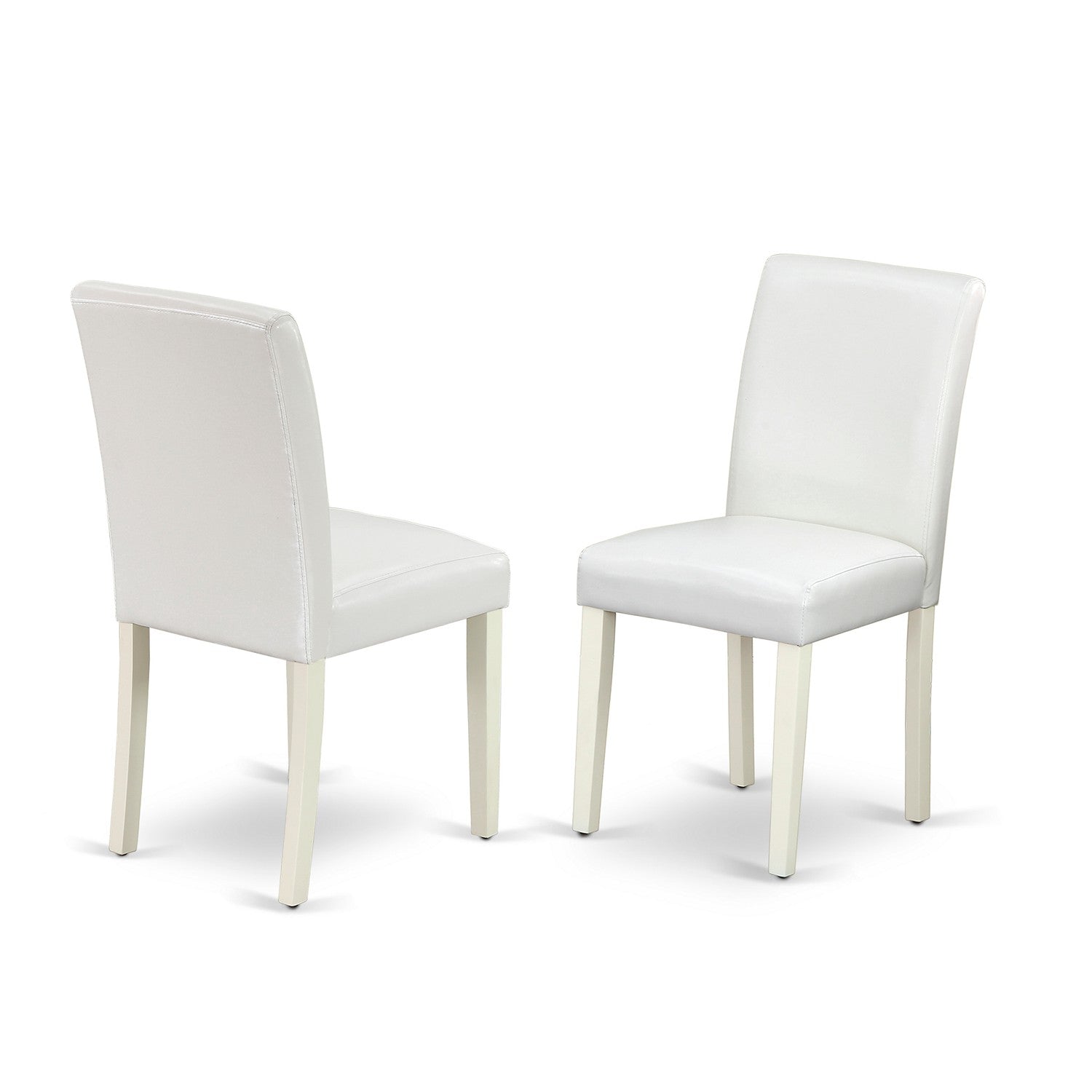 East West Furniture X077AB264-9 9-Piece Dining Table Set with Dining Table - 8 PU faux Leather Parson Chairs (linen white Finish)
