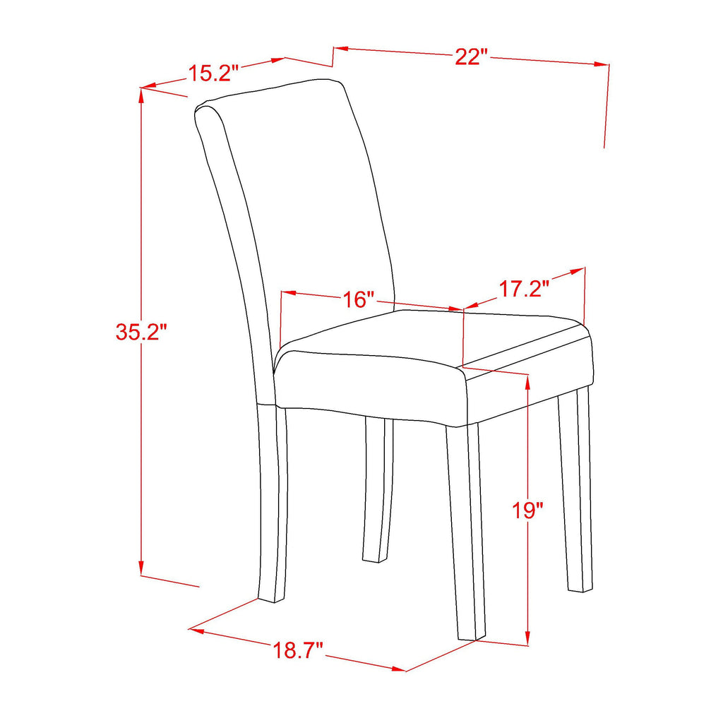 Juego de mesa de comedor moderna de 3 piezas AMAB3-ABK-24 de East West Furniture. Incluye una mesa de cocina redonda con pedestal y dos sillas tapizadas en tela de lino de color negro.