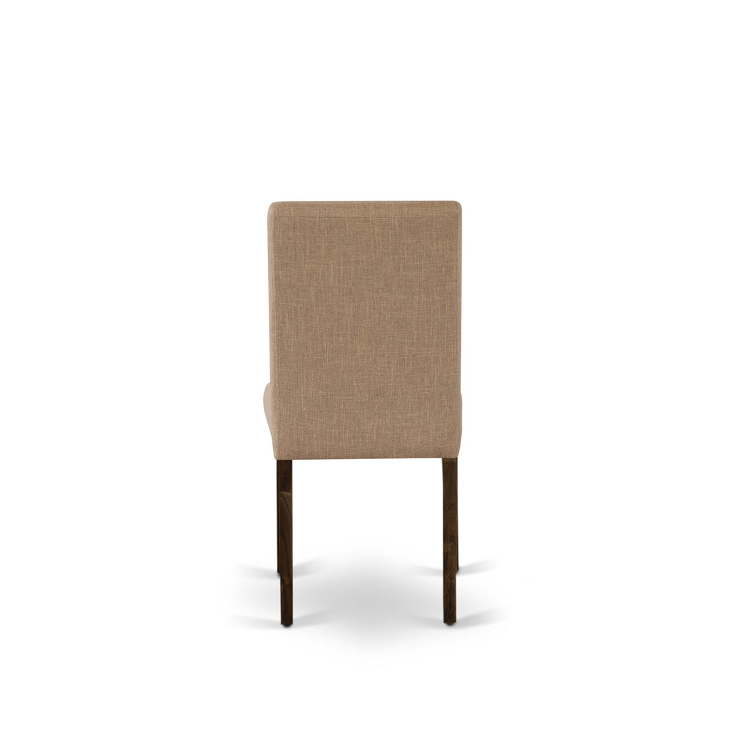 East West Furniture ABP7T47 Abbott Parson Kitchen Chairs - Light Sable Linen Fabric Padded Dining Chairs