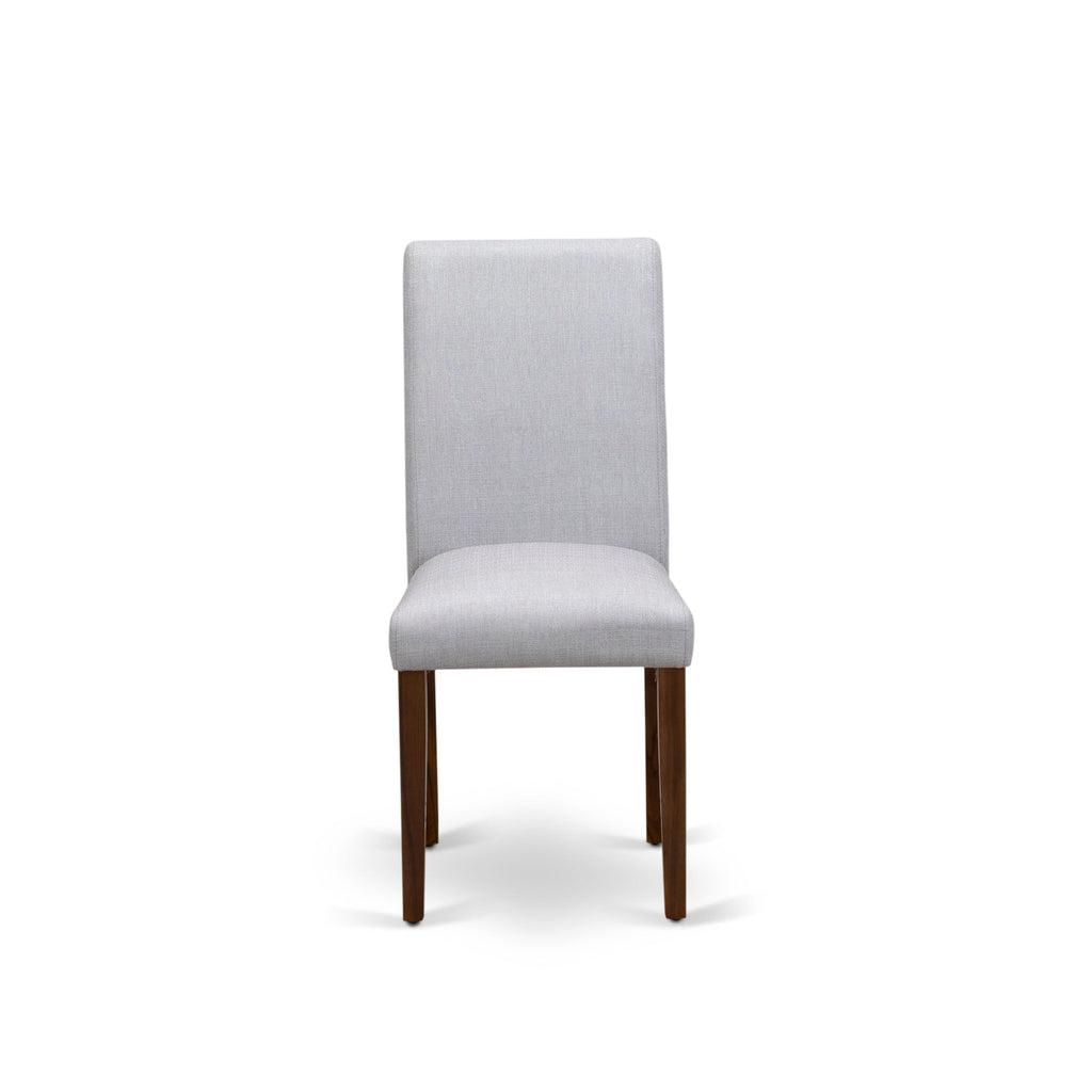 East West Furniture ANAB5-AWA-05 5 Piece Kitchen Table & Chairs Set Contains a Round Dining Room Table with Pedestal and 4 Upholstered Chairs