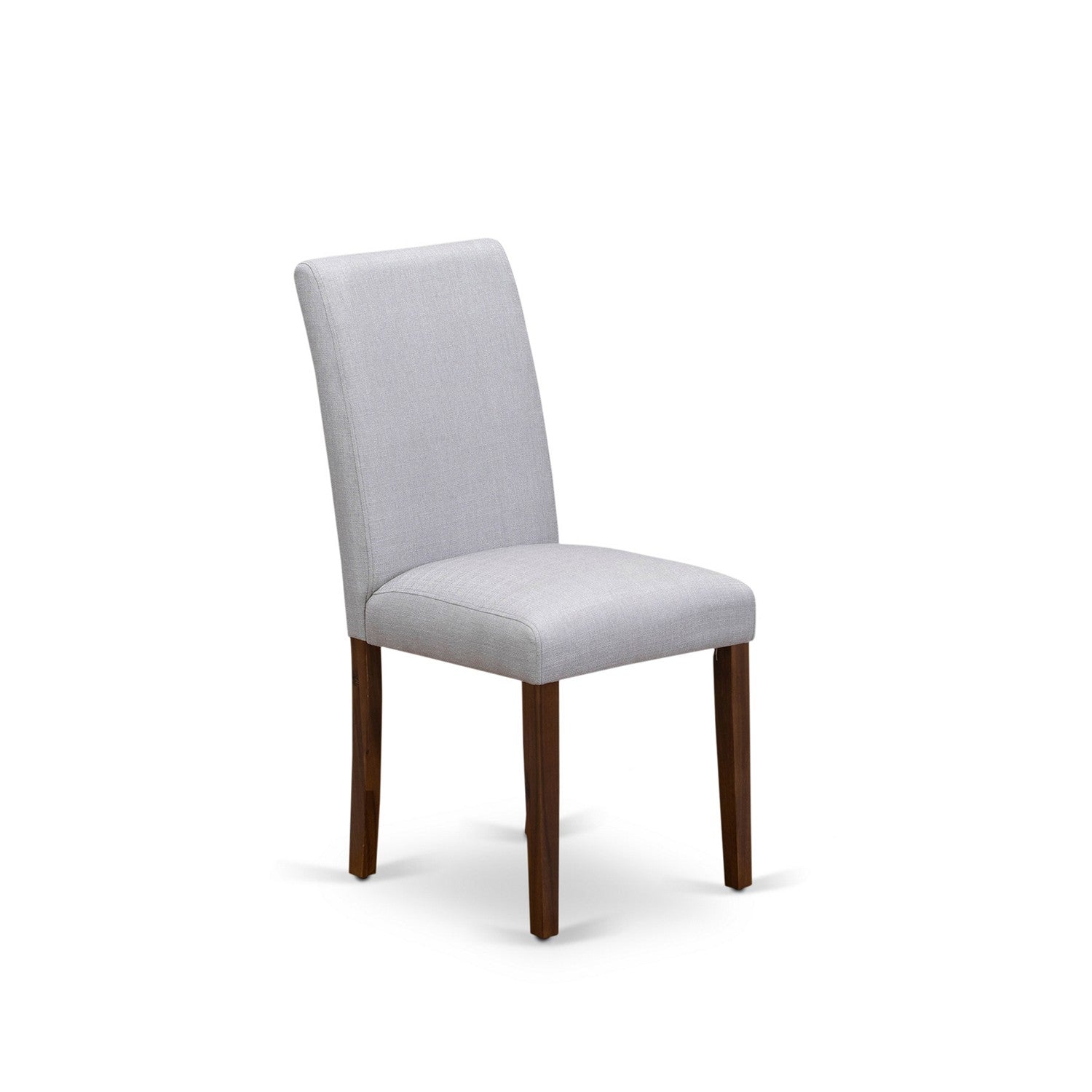 EAST WEST FURNITURE - LMAB7-N8-05 - 7-Pc Kitchen Table Set- 6 Upholstered Dining Chairs and dining table - Grey Linen Fabric Seat and High Chair Back (Antique Walnut Finish)