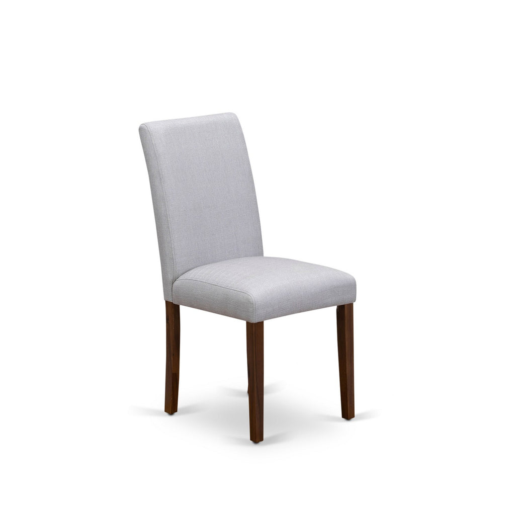 East West Furniture ABP8T05 Abbott Parson Chairs - Grey Linen Fabric Padded Dining Chairs