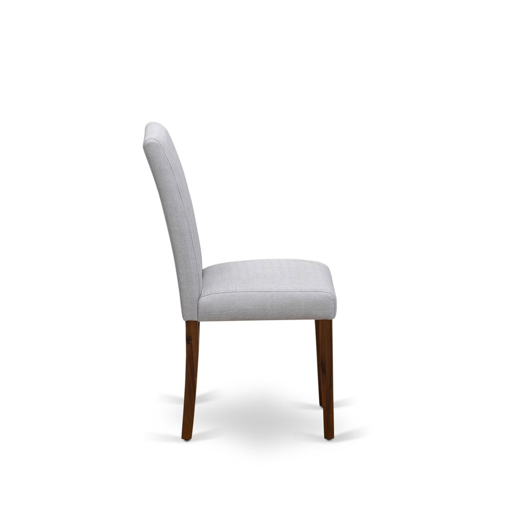 East West Furniture ABP8T05 Abbott Parson Chairs - Grey Linen Fabric Padded Dining Chairs