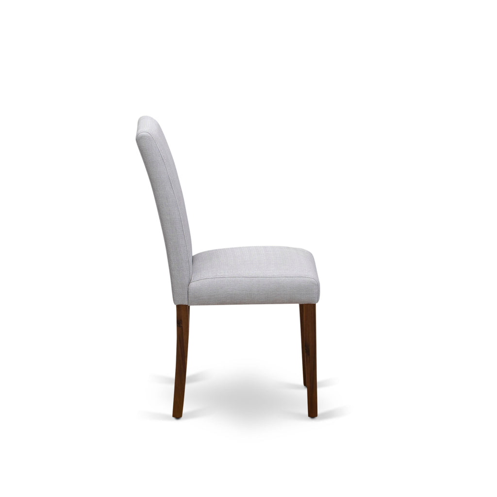 East West Furniture ANAB3-AWA-05 3 Piece Modern Dining Table Set Includes a Round Kitchen Table with Pedestal and 2 Parson Dining Chairs