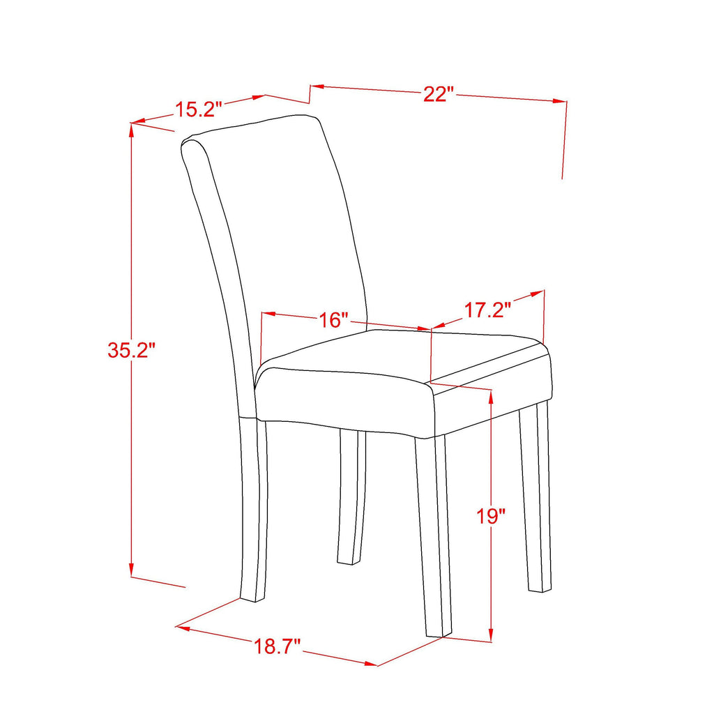 Juego de mesa de cocina de 5 piezas East West Furniture CNAB5-N8-05 para 4 personas. Incluye una mesa de comedor rectangular de madera rústica y 4 sillas de comedor Parson de tela de lino gris.