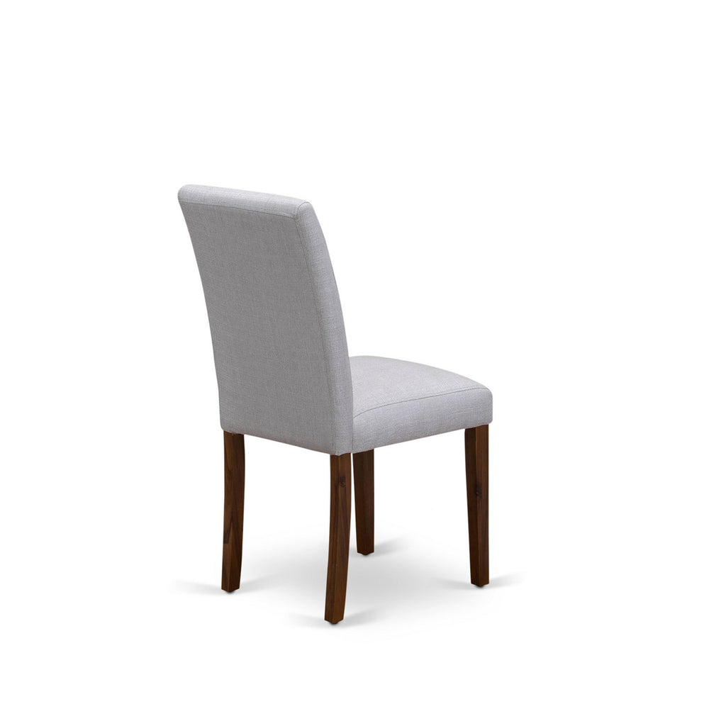 East West Furniture ABP8T05 Abbott Parson Chairs - Grey Linen Fabric Padded Dining Chairs