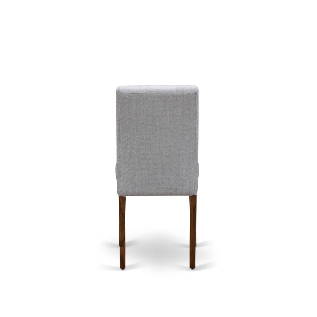 East West Furniture ABP8T05 Abbott Parson Chairs - Grey Linen Fabric Padded Dining Chairs